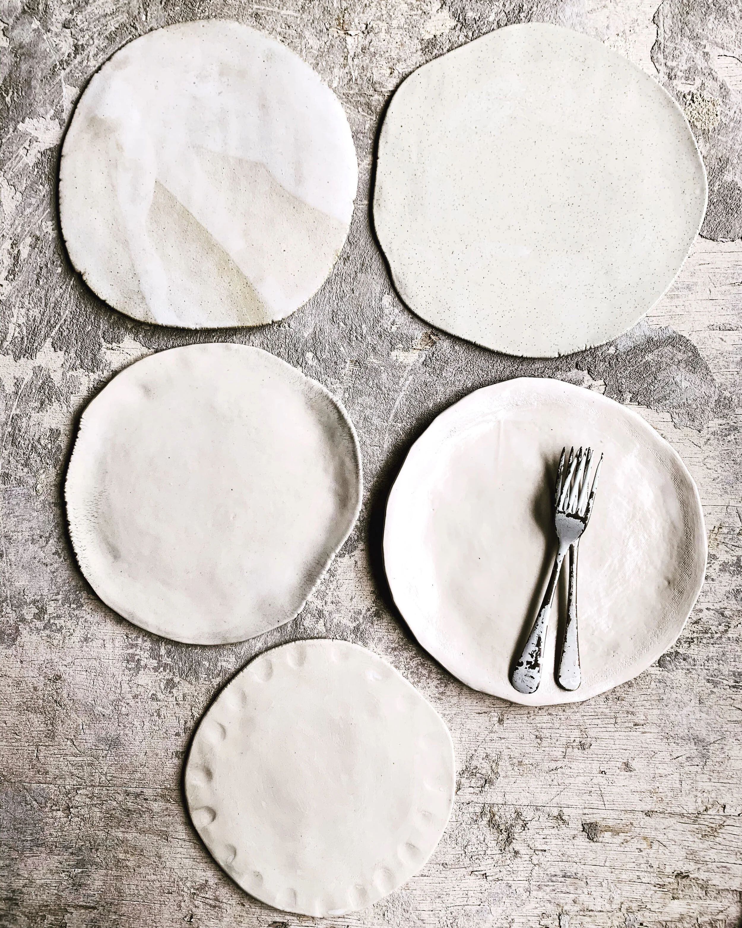 flat white plate selection