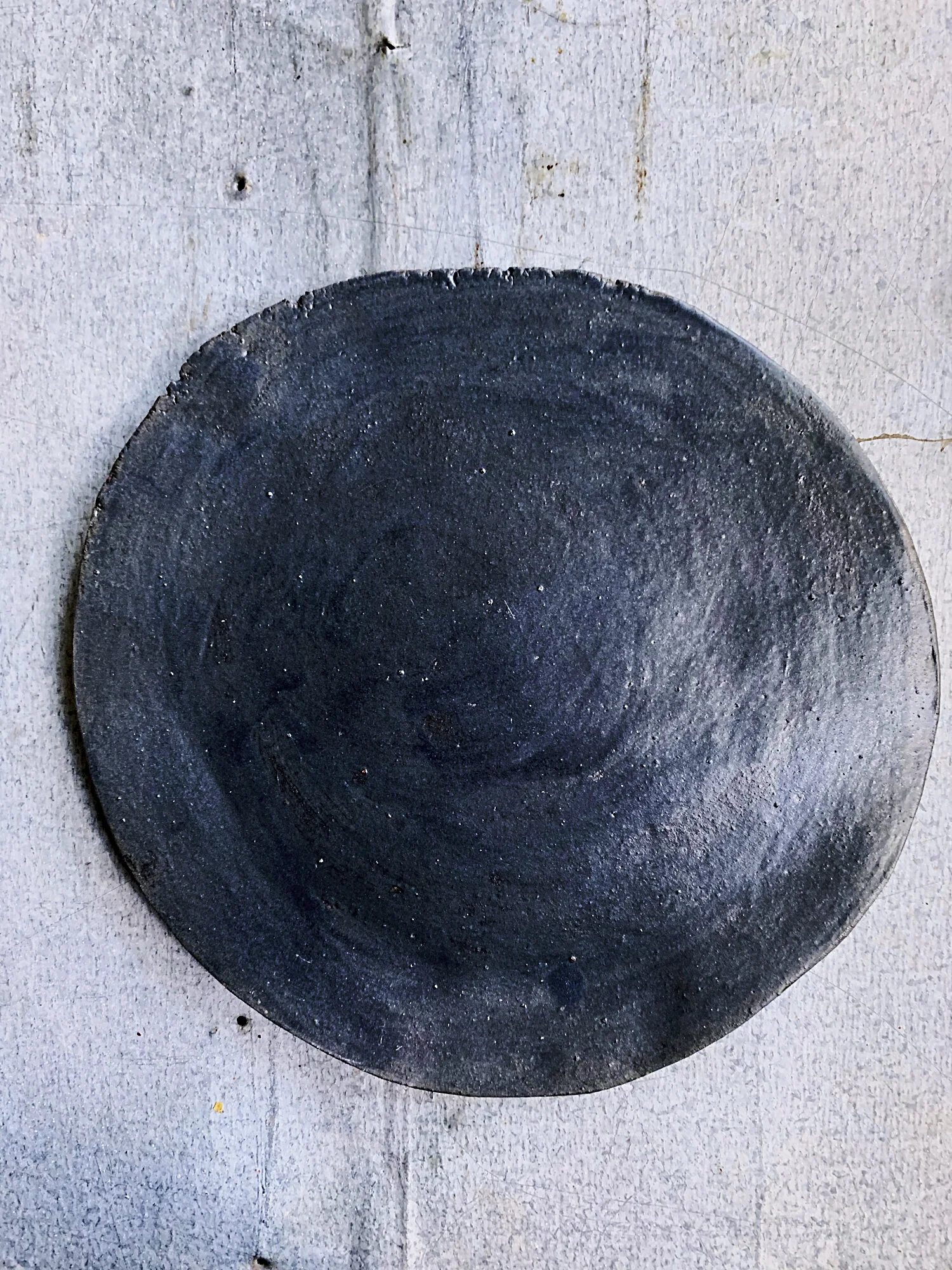 flat navy dinner plate