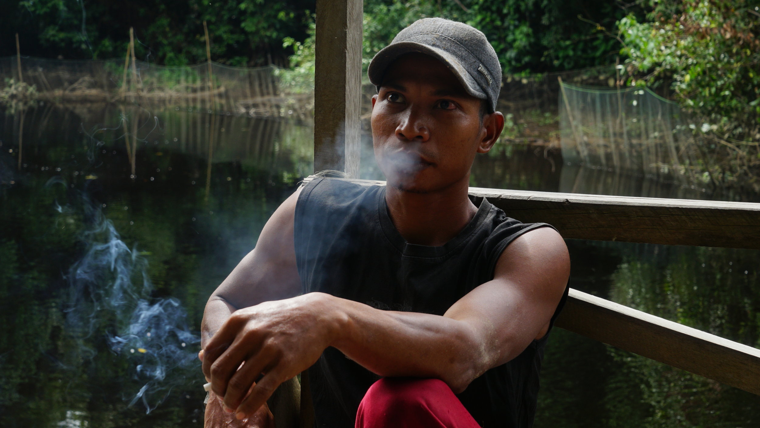  Another fisherman in the park, catching a break. 