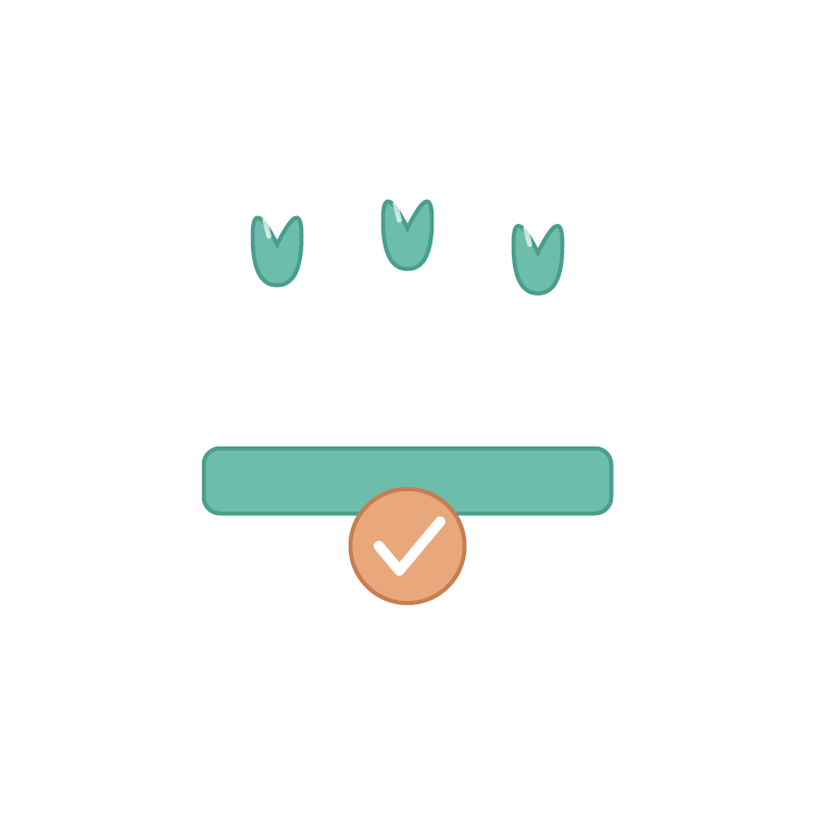 A badge with a red star in the center, surrounded by two concentric circles (red and green), and two ribbon tails at the bottom.