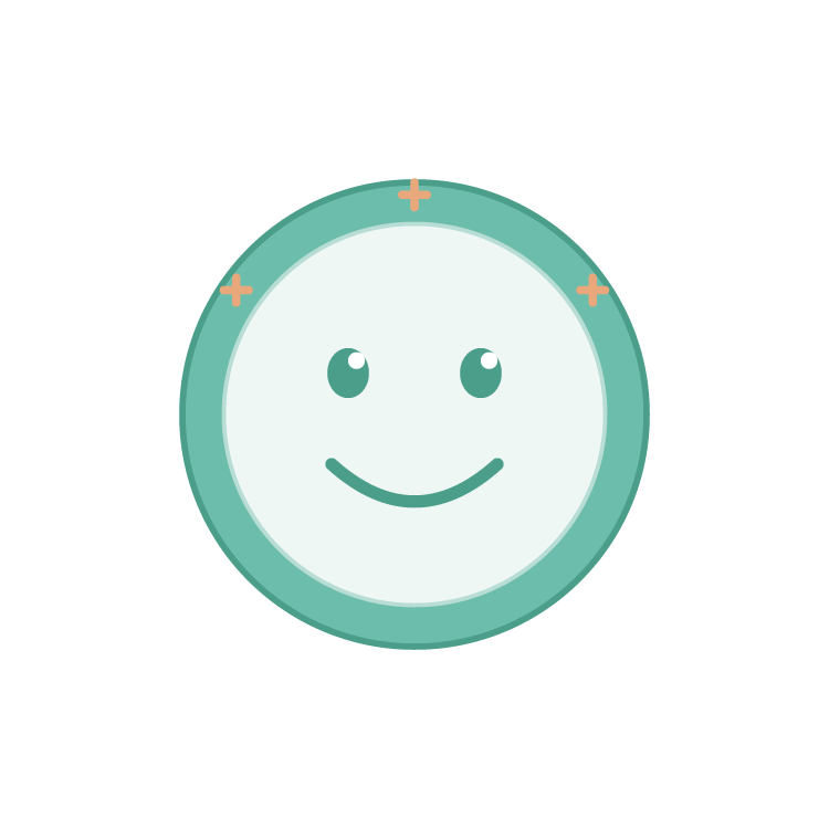 A badge with a red star in the center, surrounded by two concentric circles (red and green), and two ribbon tails at the bottom.