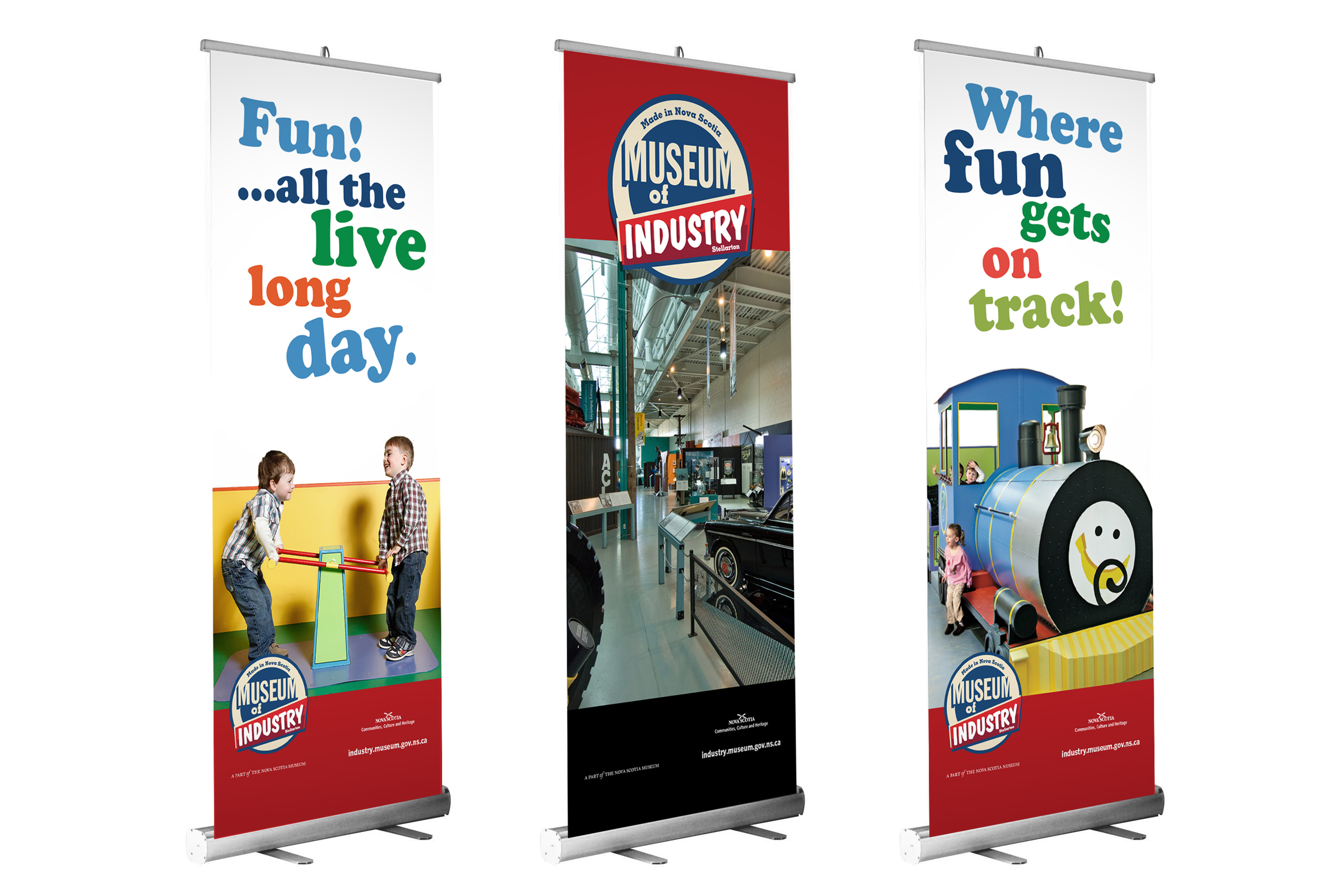 Roll-up banners for Museum of Industry.