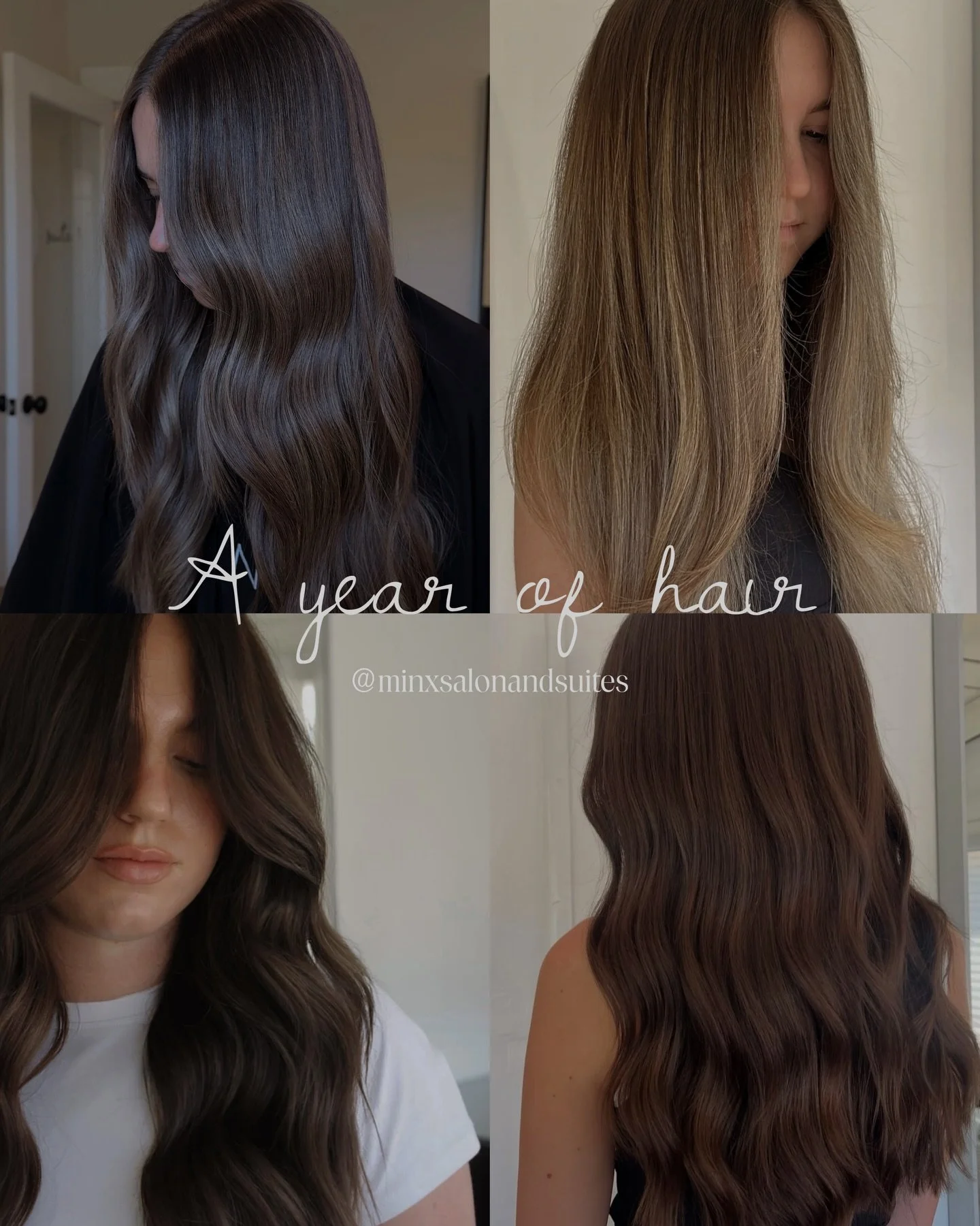 a year of hair at minx 📸🤍

we&rsquo;d love to have you in our chair! call us to book 916-259-1515