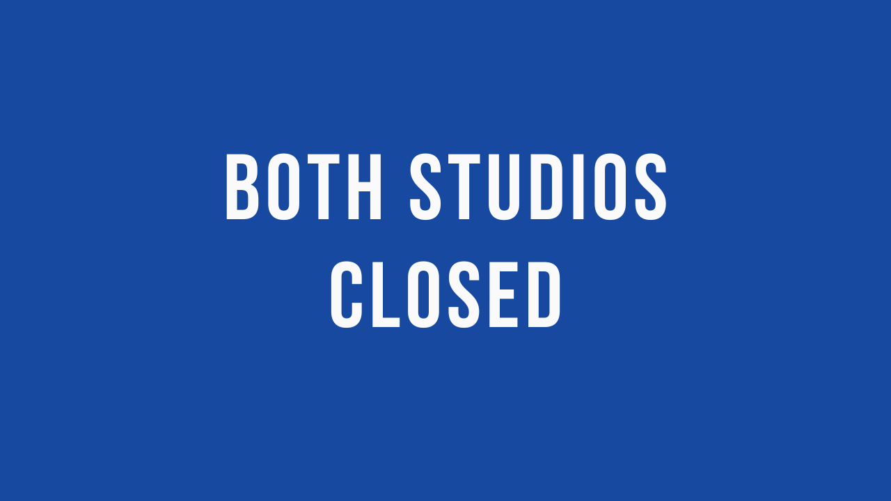 Both Studios Closed (All Classes) - Holiday Break