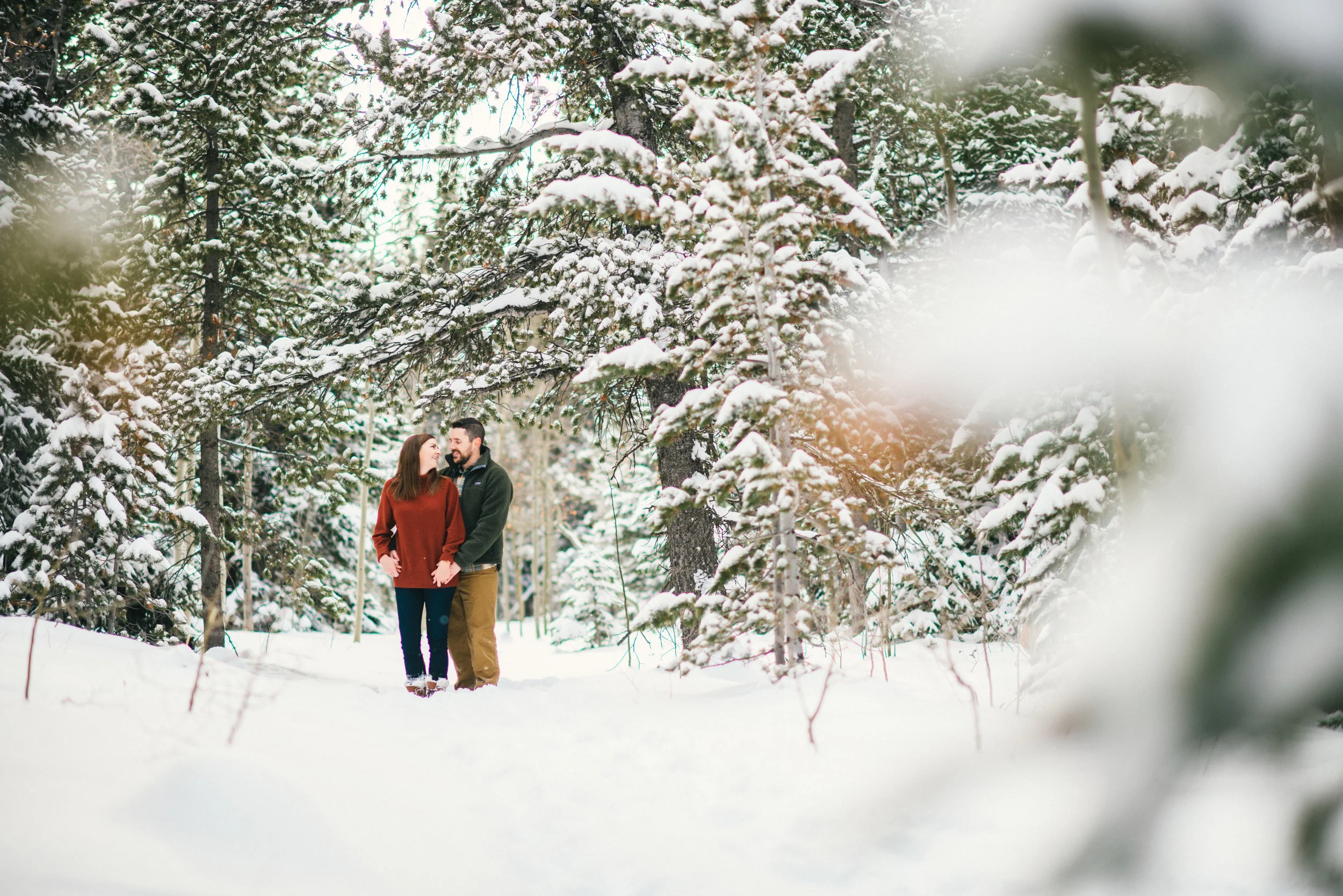 Natalie and Tim's Snowy Portrait Session in Golden Gate Canyon State Park  Golden, Colorado