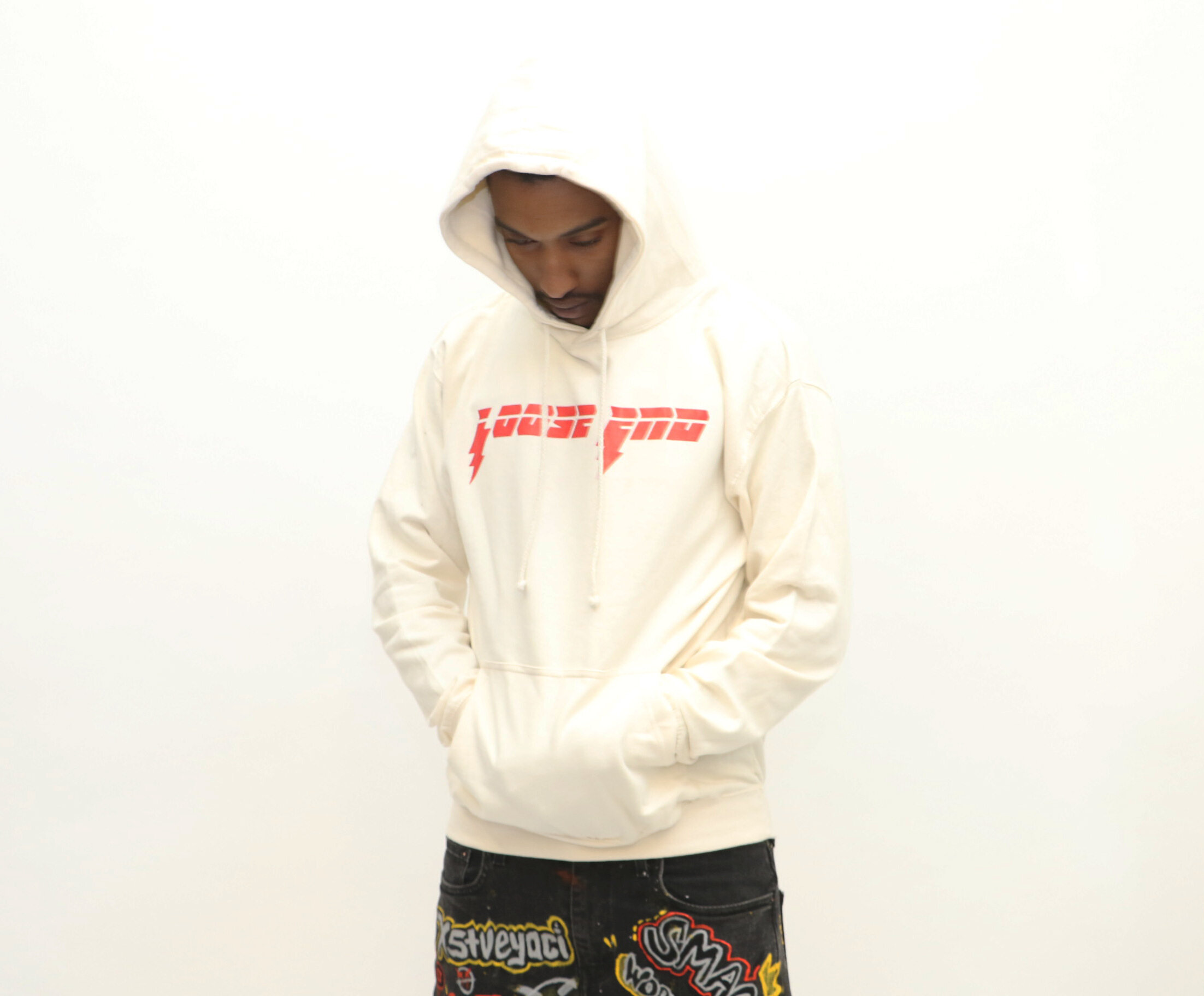 Cream Thunderbolt Hoodie