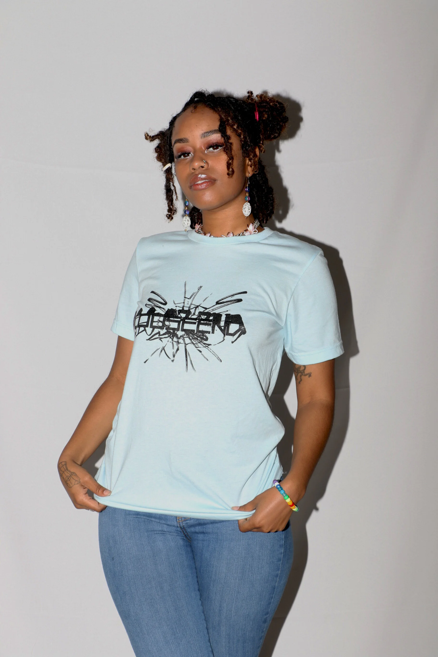 Sky Blue Shattered Glass Tee