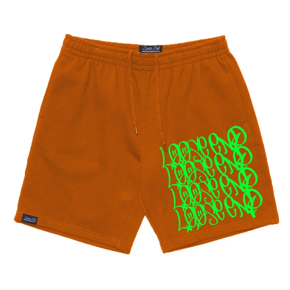 Orange Graffiti  Shorts
