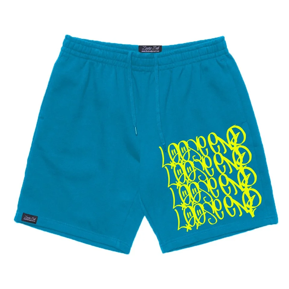 Sky Blue Graffiti Shorts