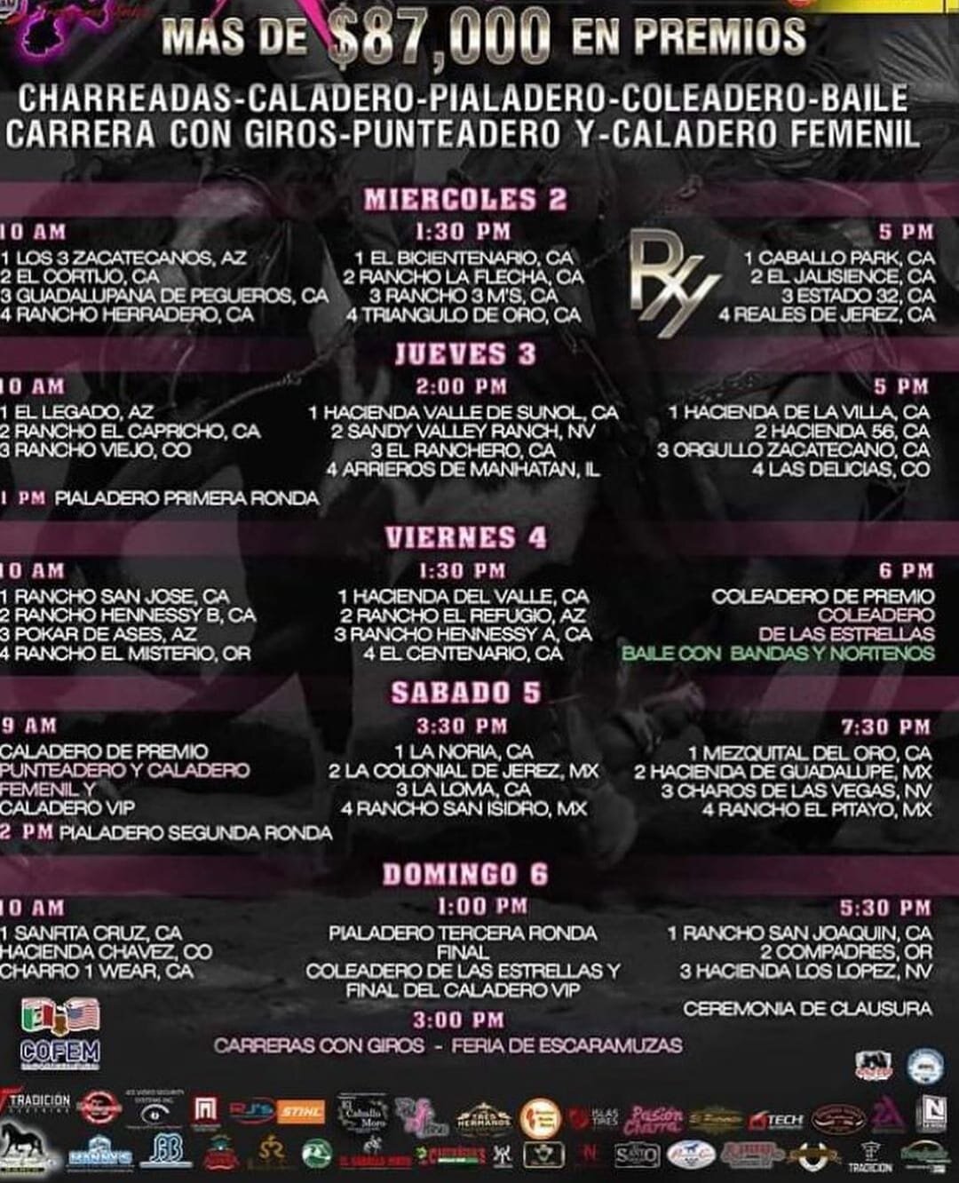 3.1.- HORARIOS CLASICO DE LAS AMERICAS 2-6 OCT.jpeg