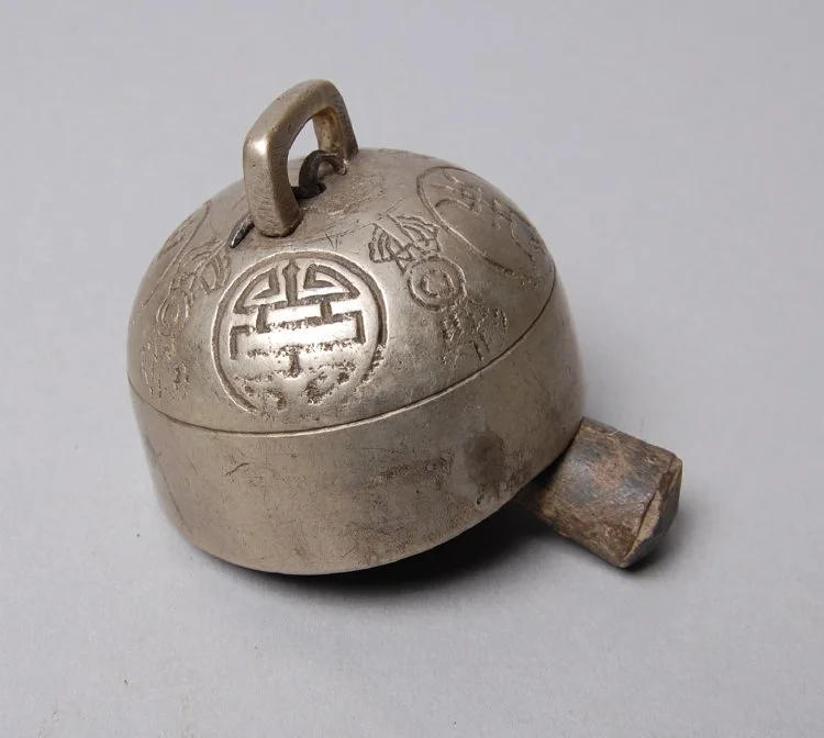 Bell (for horse) made of metal, wood.-ladakh