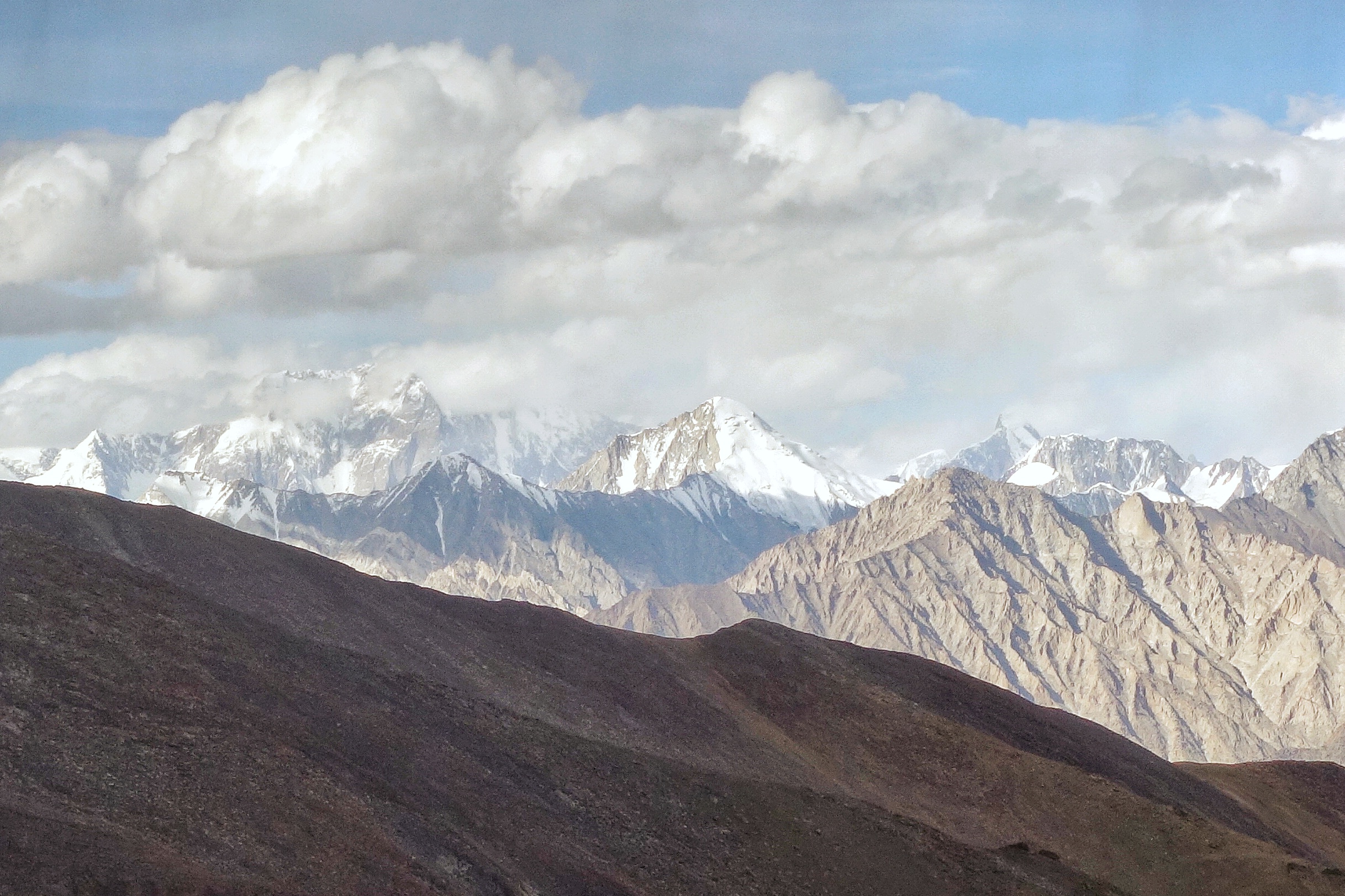 The Karakorams as seen from the Khardung La (Pass)