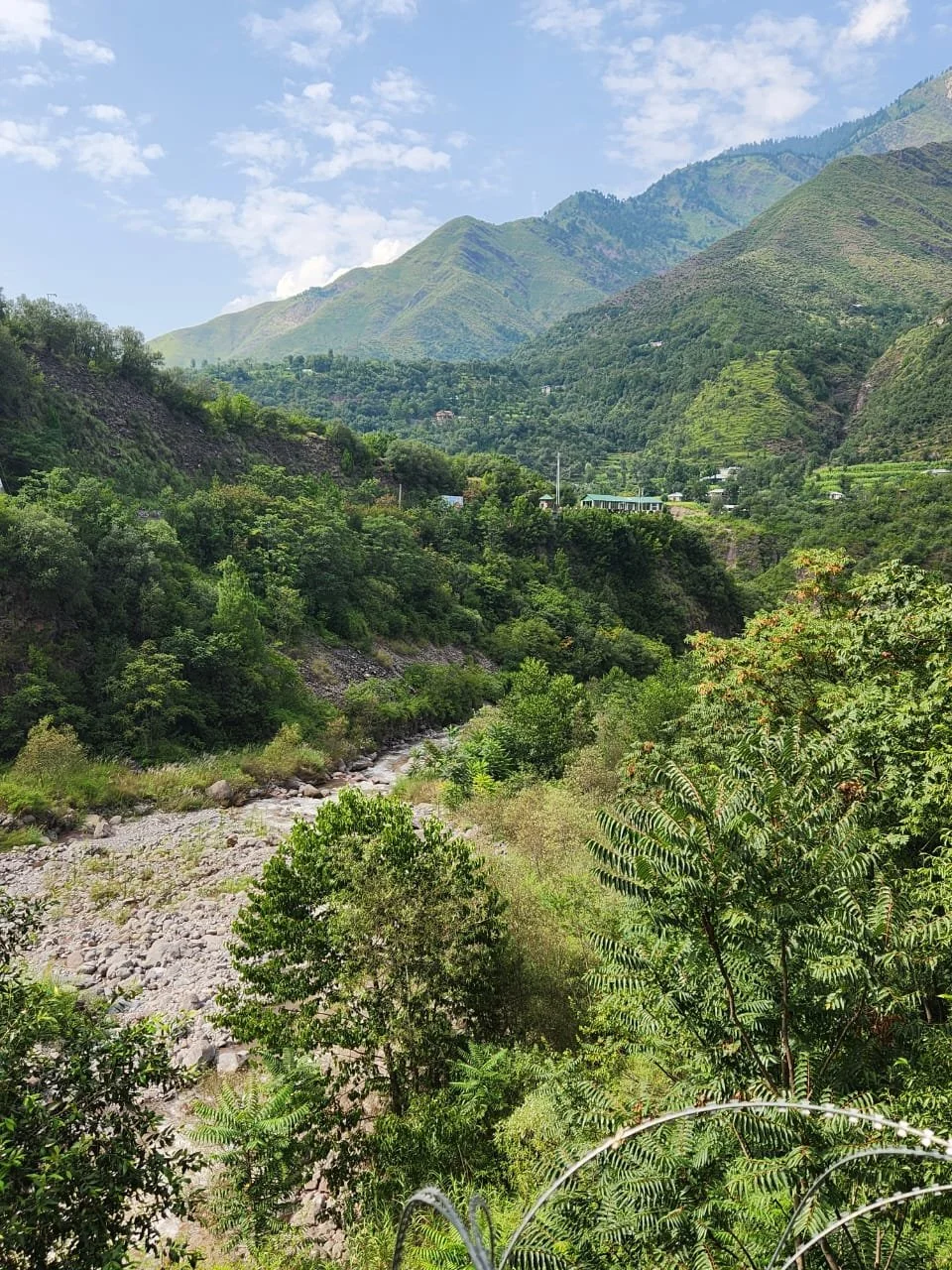 The view across the LoC at seen rom the Aman Setu at the Kaman Post