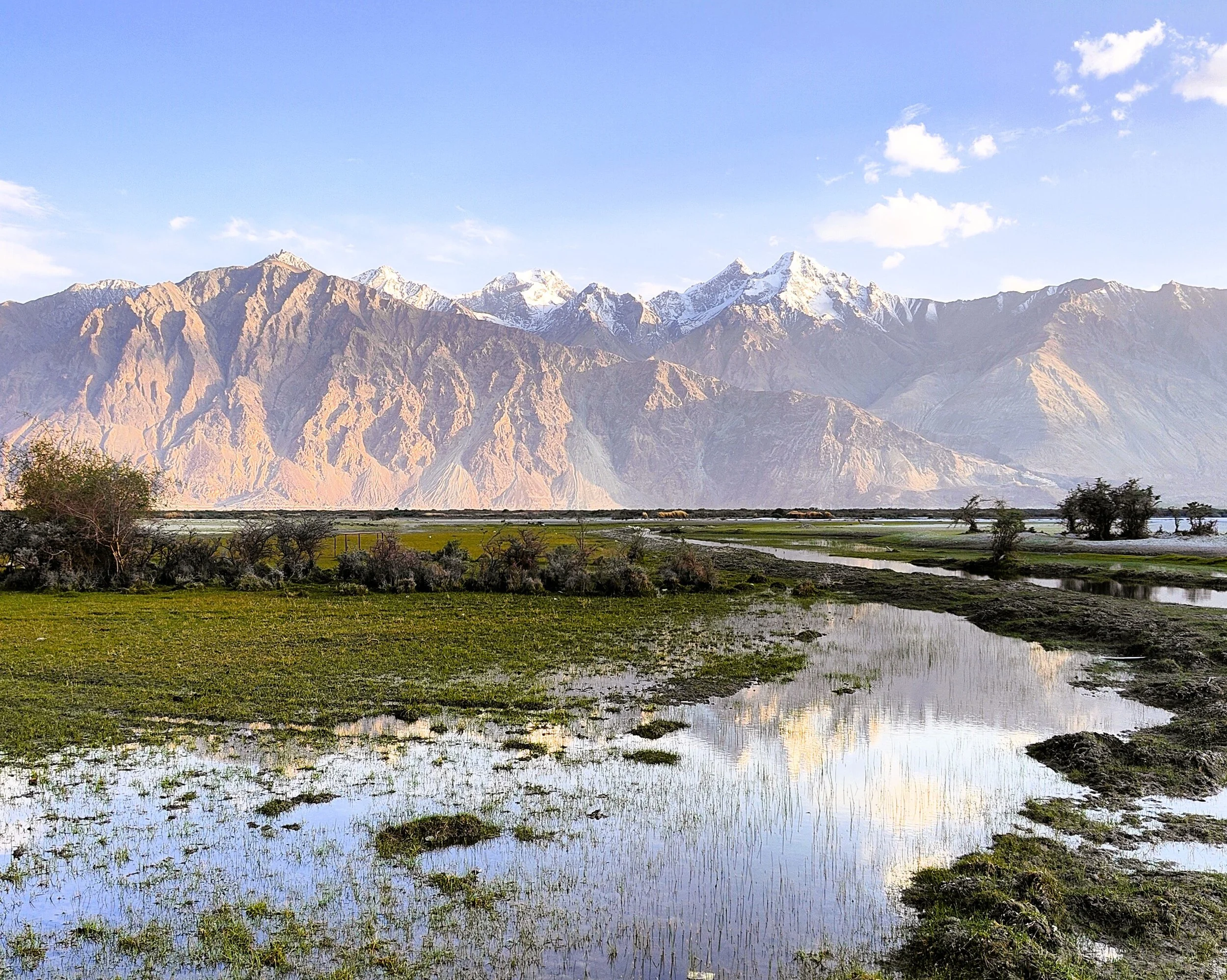 The Karakorams and the Sand Dunes at Sumur