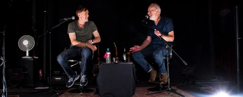 Martyn and Bob Harris, OBE on stage at Zac’s Place (Photo credit: Alastair Gray)