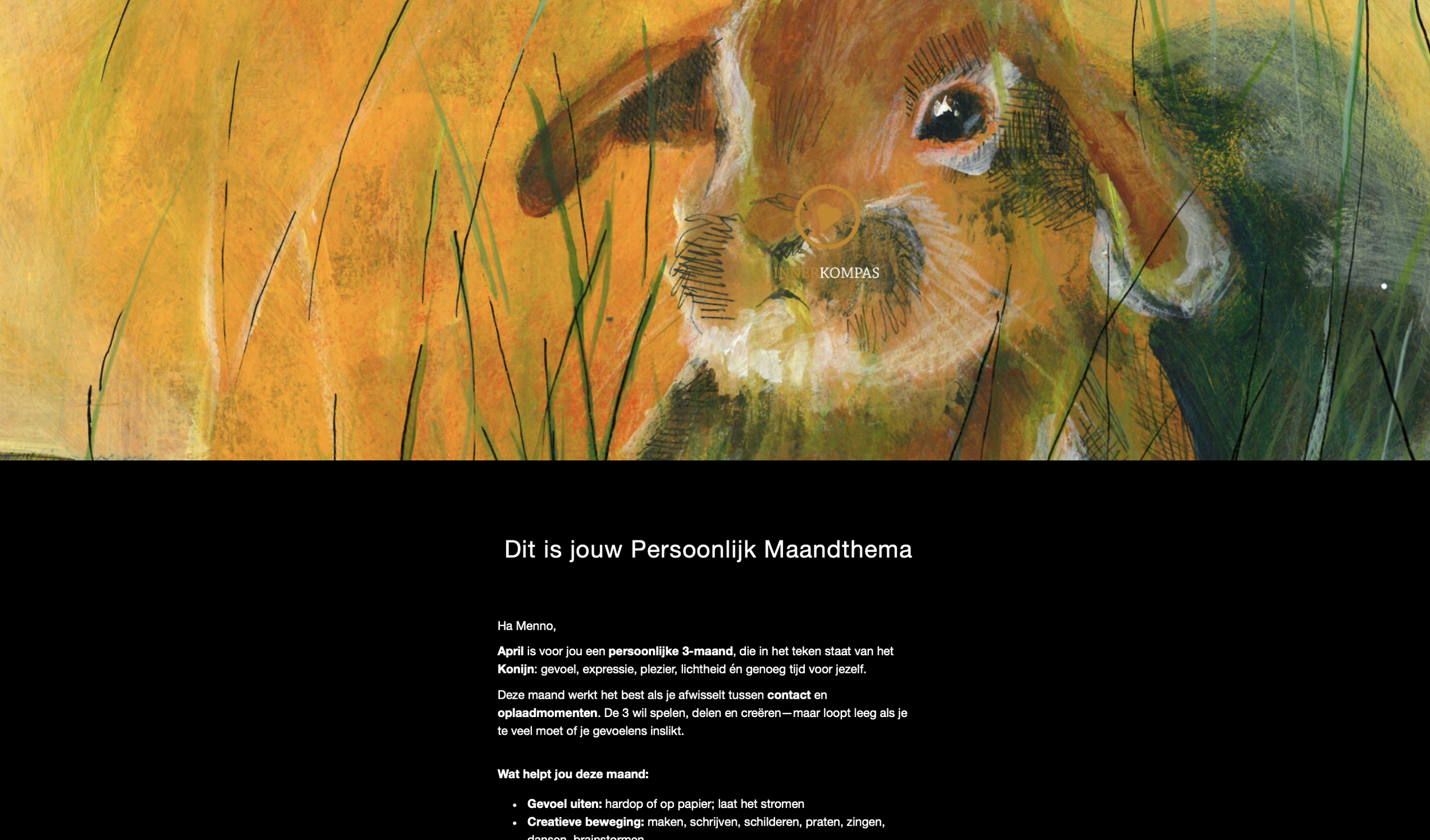 Voorbeeld Persoonlijke Maandthema Mail — Konijn thema
