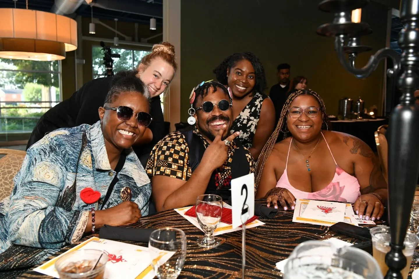 One more photo from the amazing @leftwichphotos of @jtrpresents table at @tabartscenter gala. Also got to invite the talented artist, filmmaker, and collaborator for #jtrpresentstransparency exhibit, @art_design_soul .