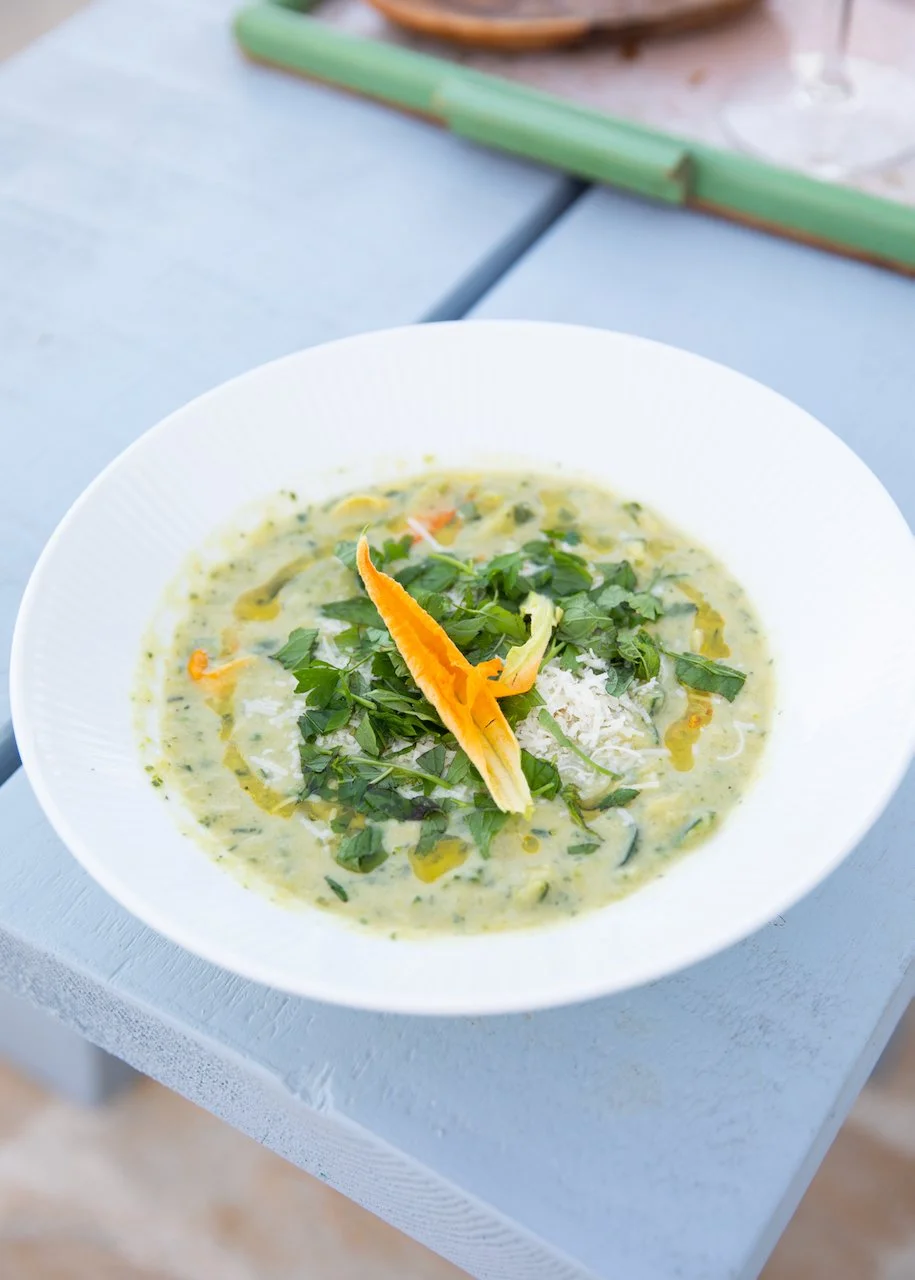Zucchini and mint soup