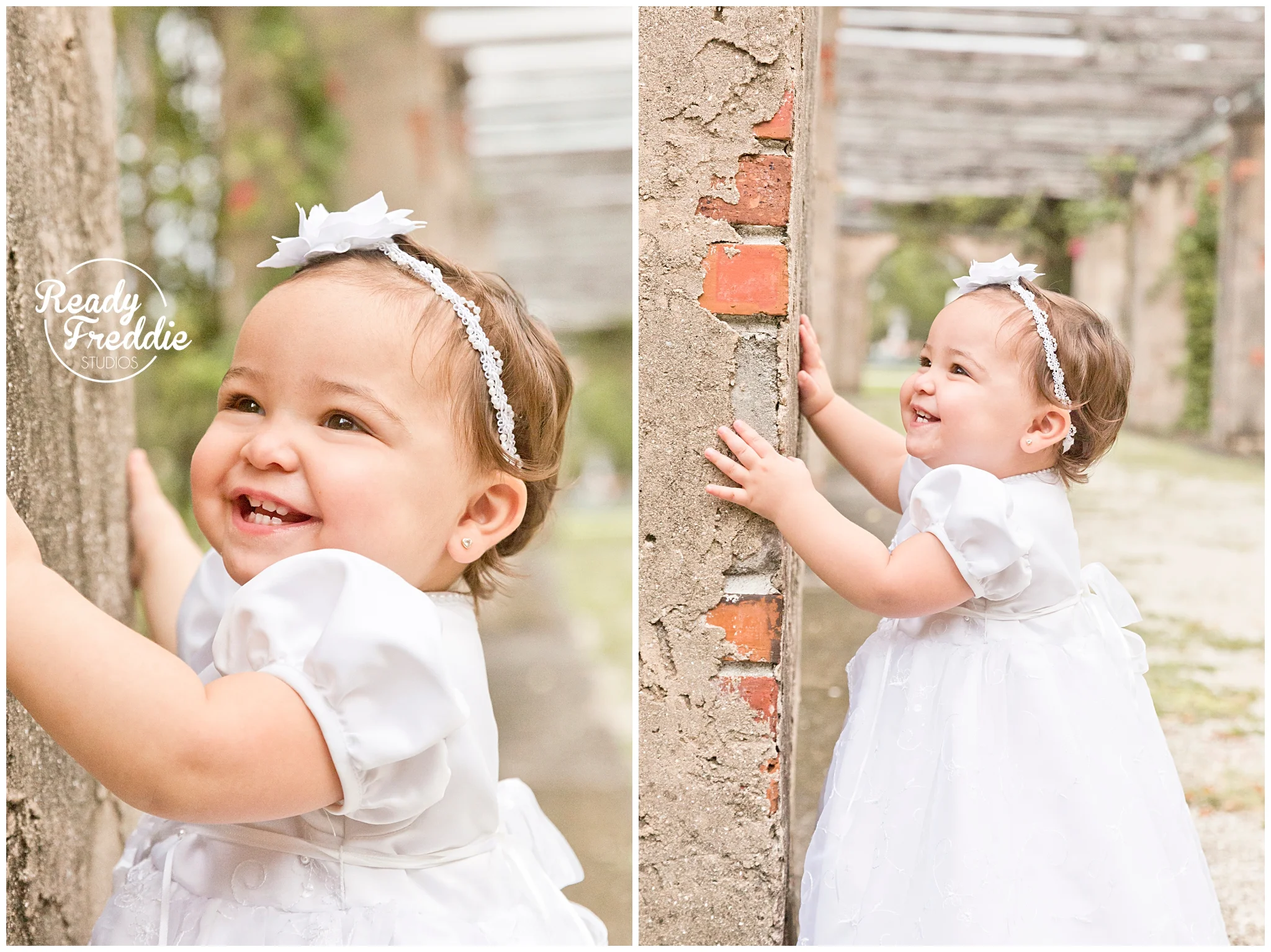 cutest smile from girl taking baptism pictures