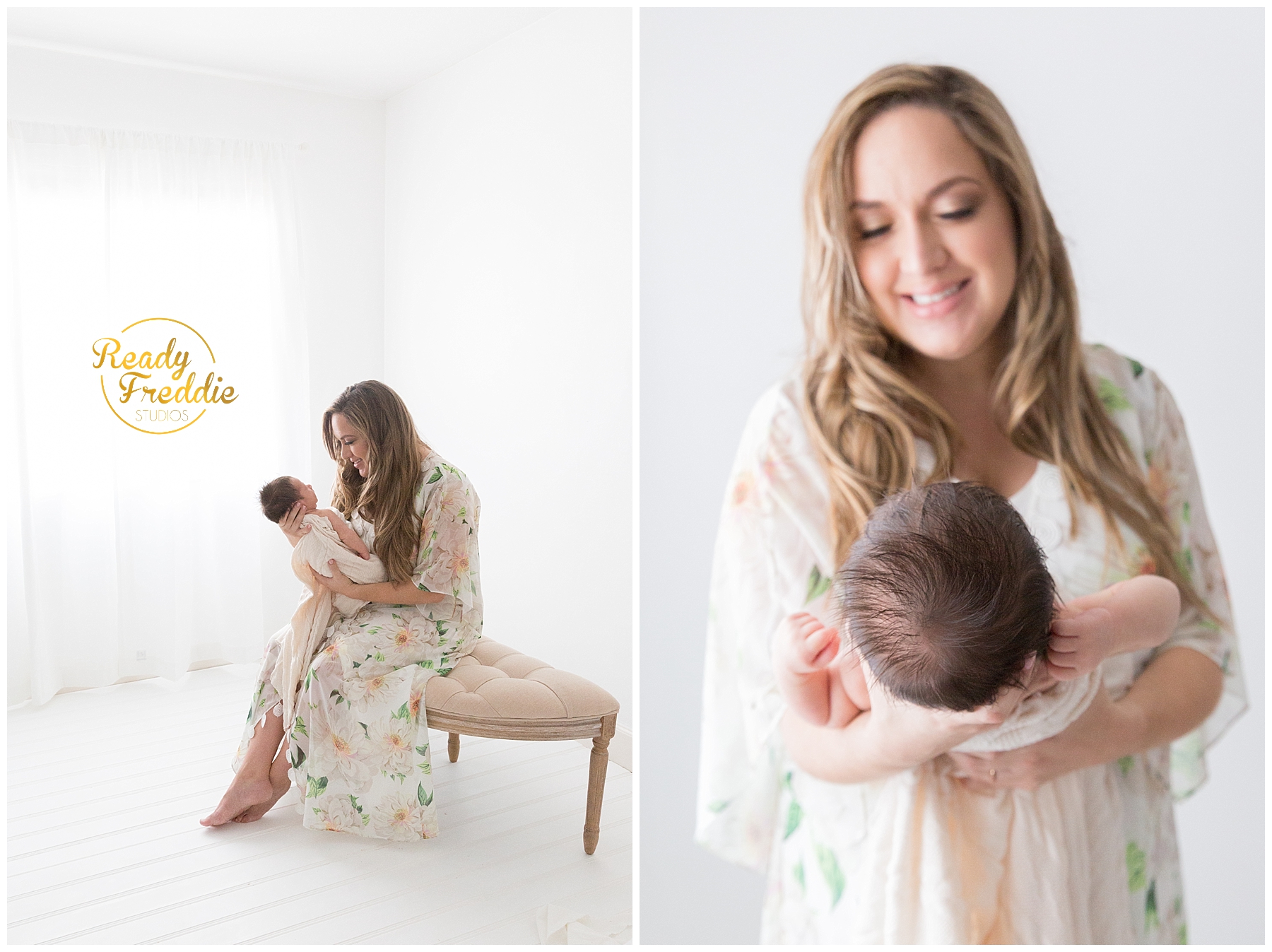 mom and baby during newborn session