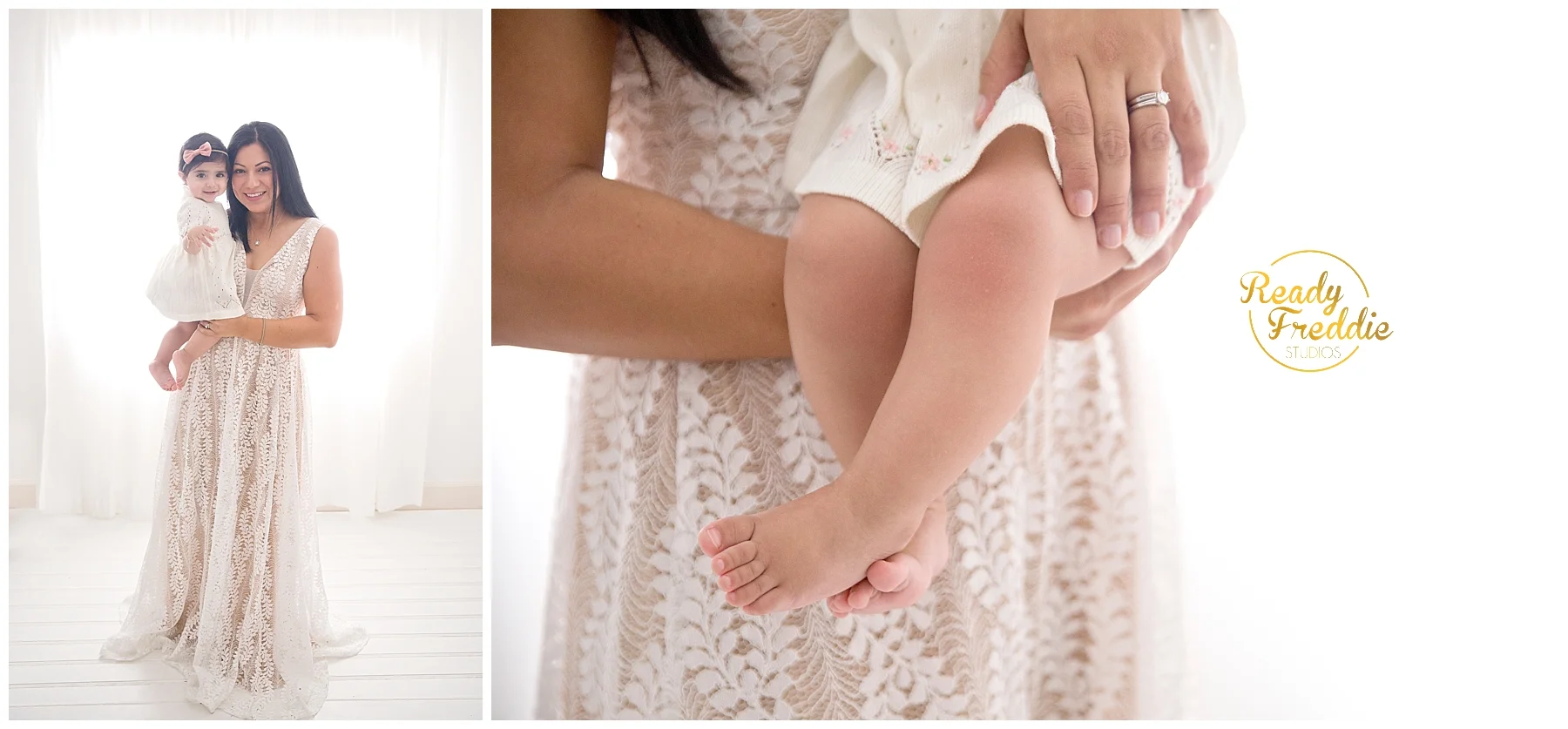 Mom holding her one year old at Miami Photography Studio