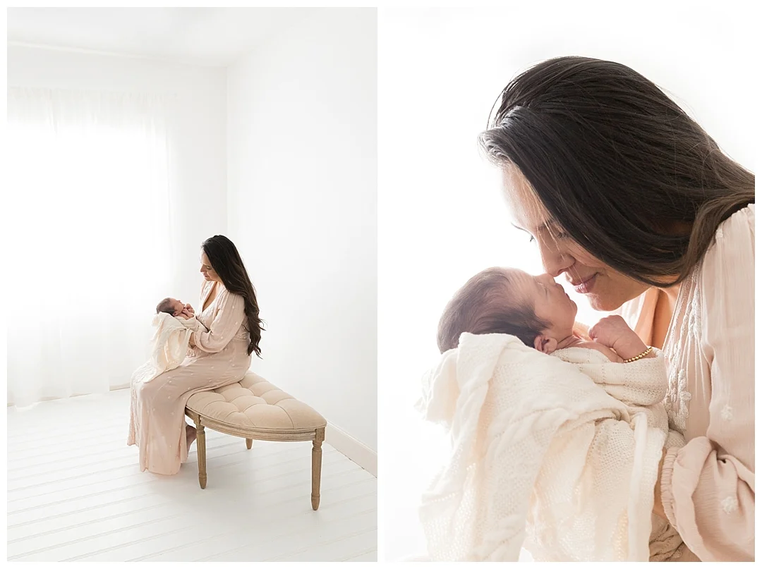mom holding newborn baby | south fl newborn session