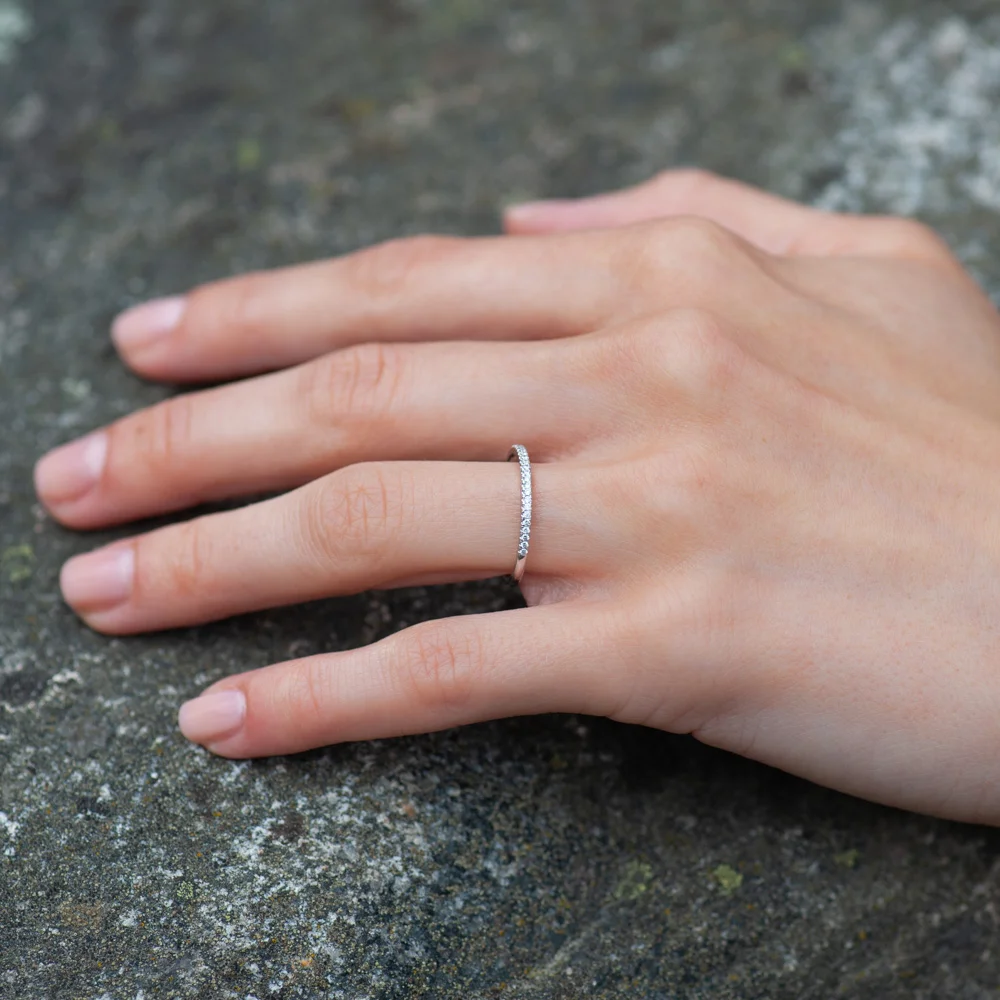 half eternity lab grown diamond ring