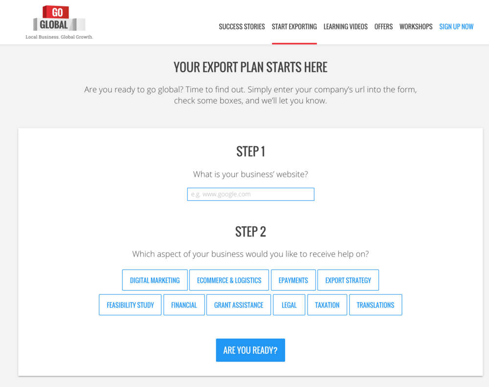 Screen Grab of the export plan that I design to help small business owners to get bespoke help and lessons to thrive their business online.