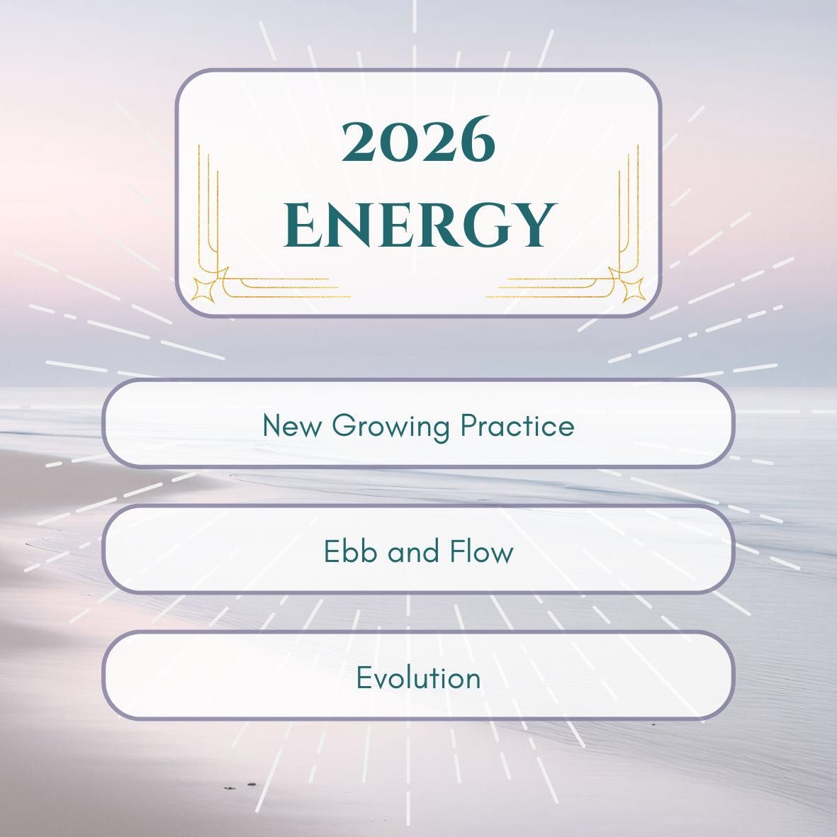 Happy New Year ✨

My favorite 48 hours of the year. The energy of intention is so potent, and even though time is of the essence, it also feels like time stands still. And yet it is the portal to the next whatever is coming.

2026 is a pivot from las