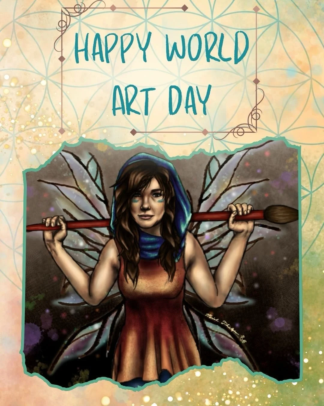 I hope you take time today to be the beautiful, creative, flowing work of art that you are. We are all born as artists, and we all have that natural spark within us. Celebrate however lights you up.

Happy World Art Day 🌈✨🌌