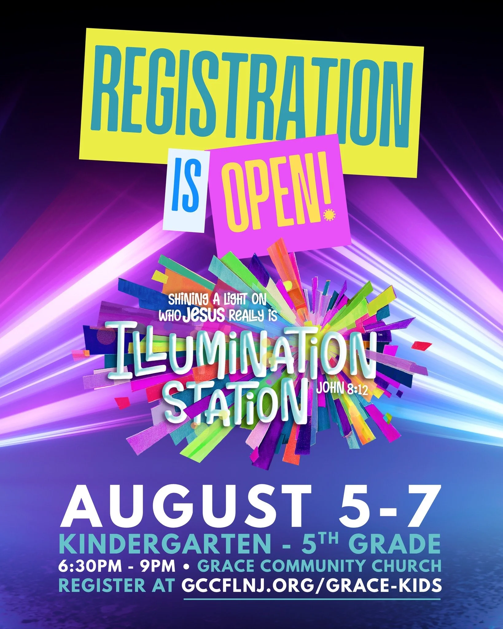 🎉 VBS Registration Is Open!! 🎉

Get ready for an unforgettable week at VBS 2026: Illumination Station &mdash; Shining a Light on Who Jesus Really Is! 💡✨

Join us August 5th&ndash;7th from 6:30PM&ndash;9:00PM for an exciting three nights filled wit