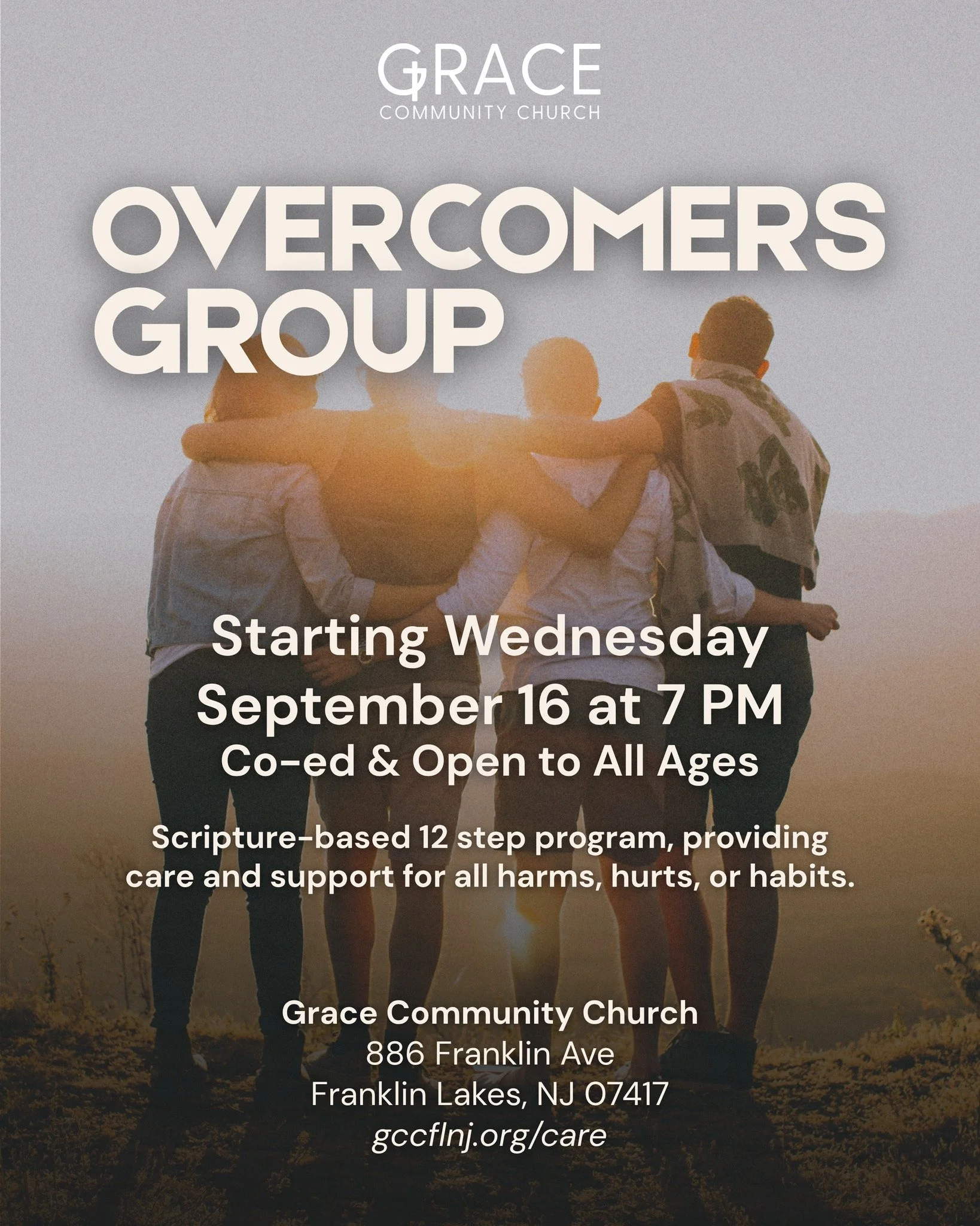 Overcomers Care Group is Returning!

We&rsquo;re excited to welcome back Overcomers Care Group beginning Wednesday, September 16 at 7:00 PM in the Sanctuary.

Life can bring seasons of hurt, struggle, loss, and uncertainty&mdash;but you don&rsquo;t h