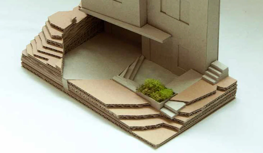 physical model of front courtyard