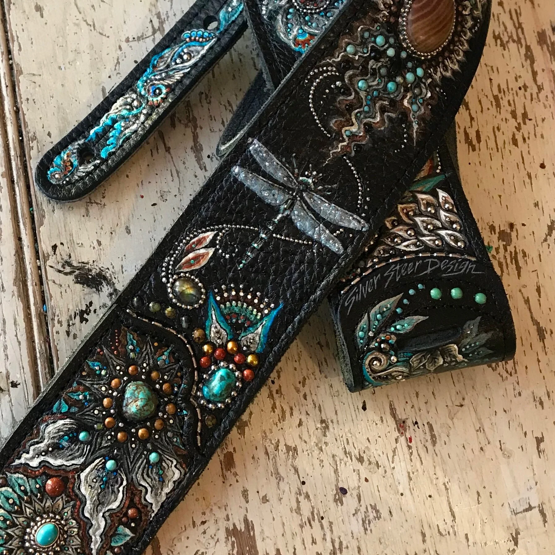 Dragonfly Guitar Strap — SILVER STEER DESIGN