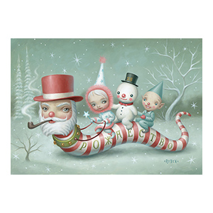 Santa Worm Christmas Card
