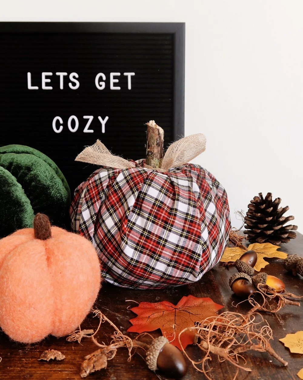 Easy DIY Plaid Pumpkin