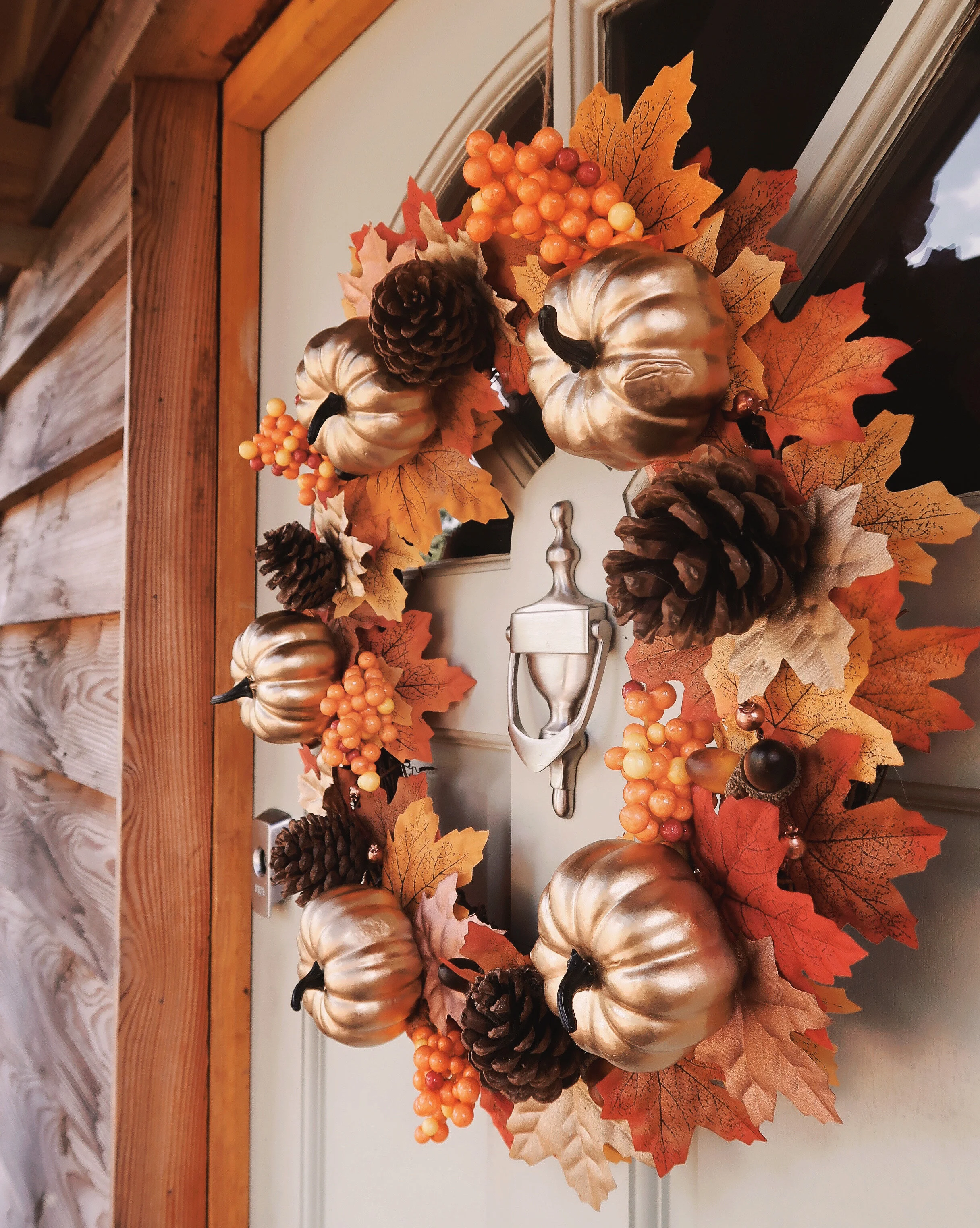 Gold Pumpkin Autumn Wreath DIY