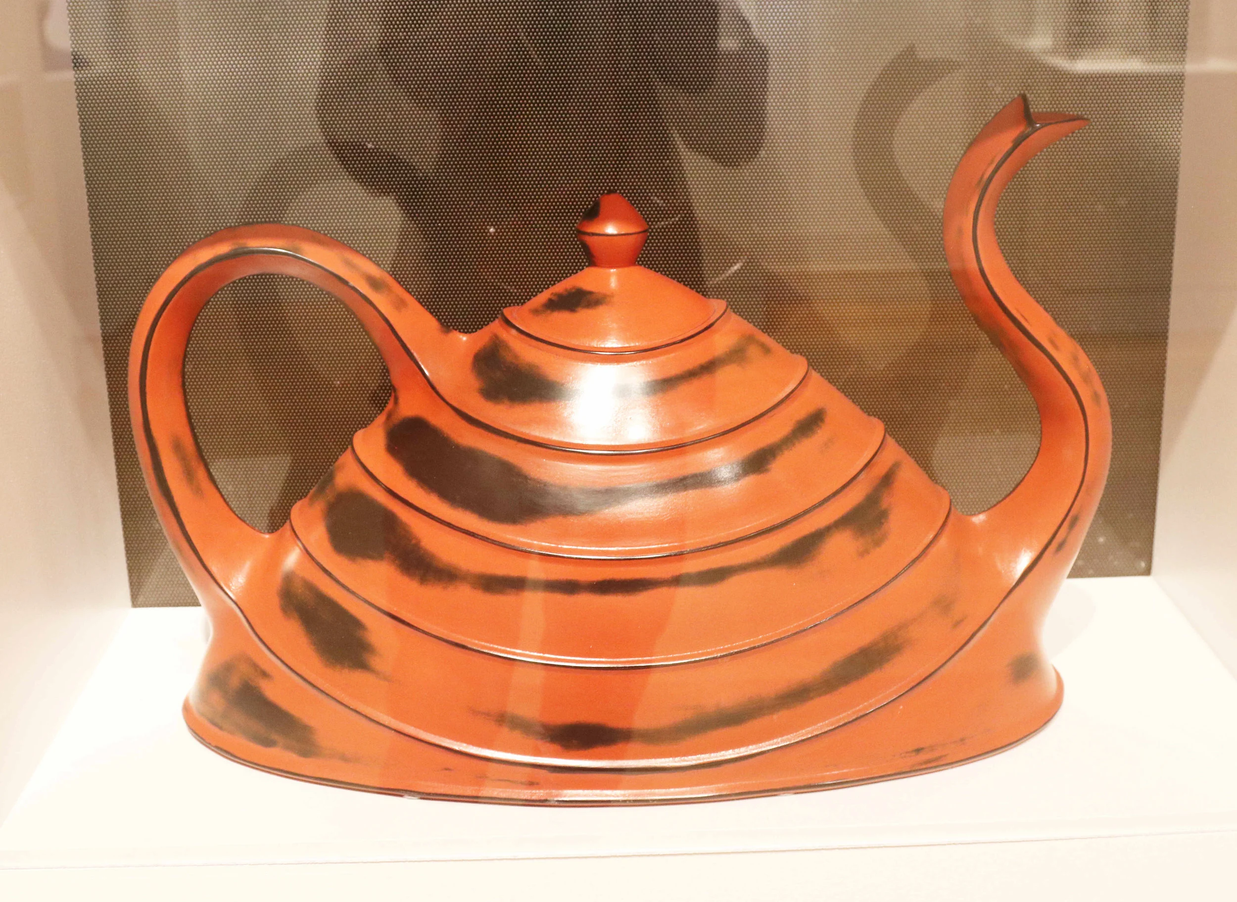 Michael Sherrill, Red Lacquer Teapot, 1997. Ceramic.