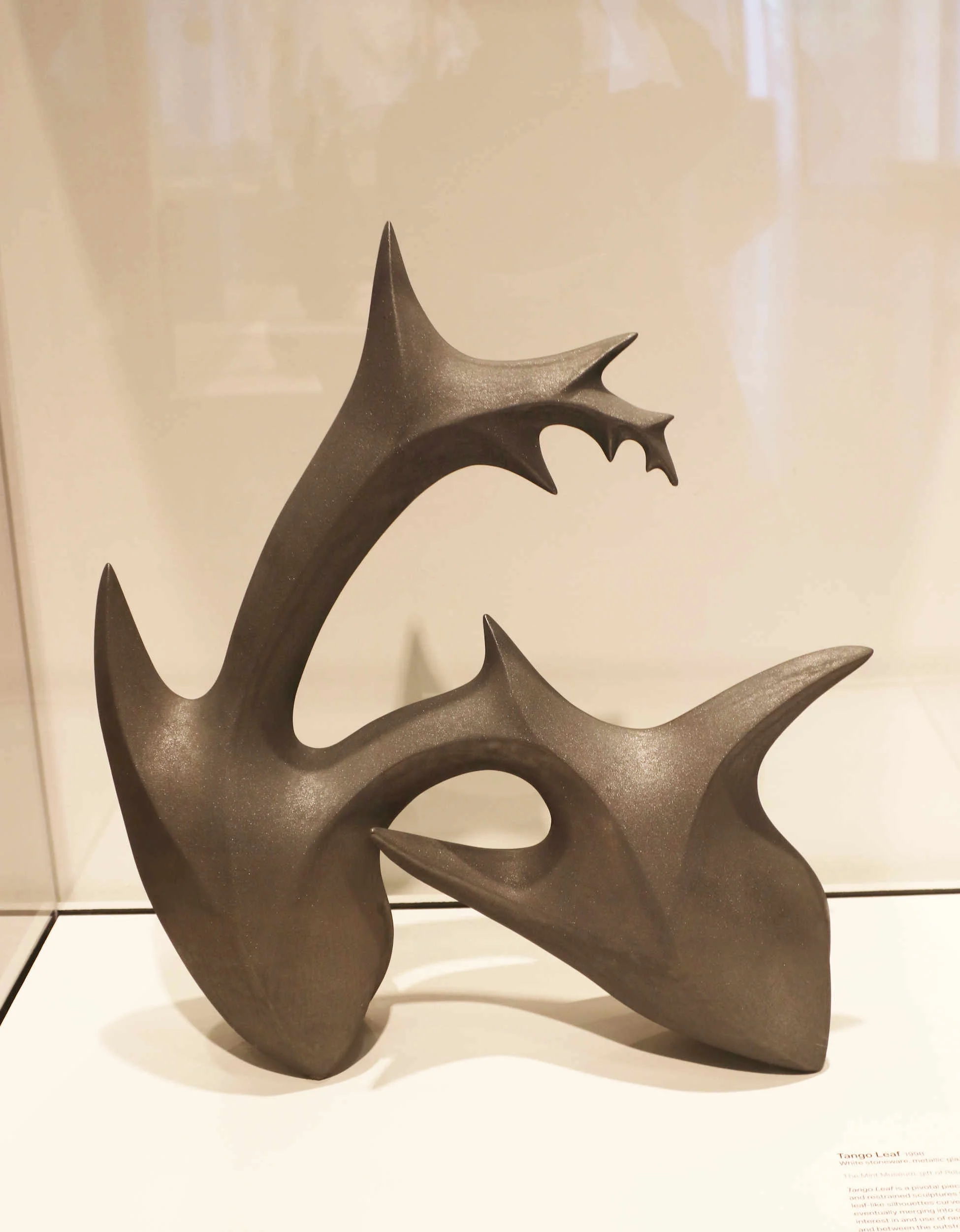 Michael Sherrill, Tango Leaf, 1998. White stoneware, metallic glaze.