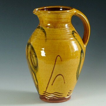 Clive Bowen earthenware jug, Shebbear Pottery