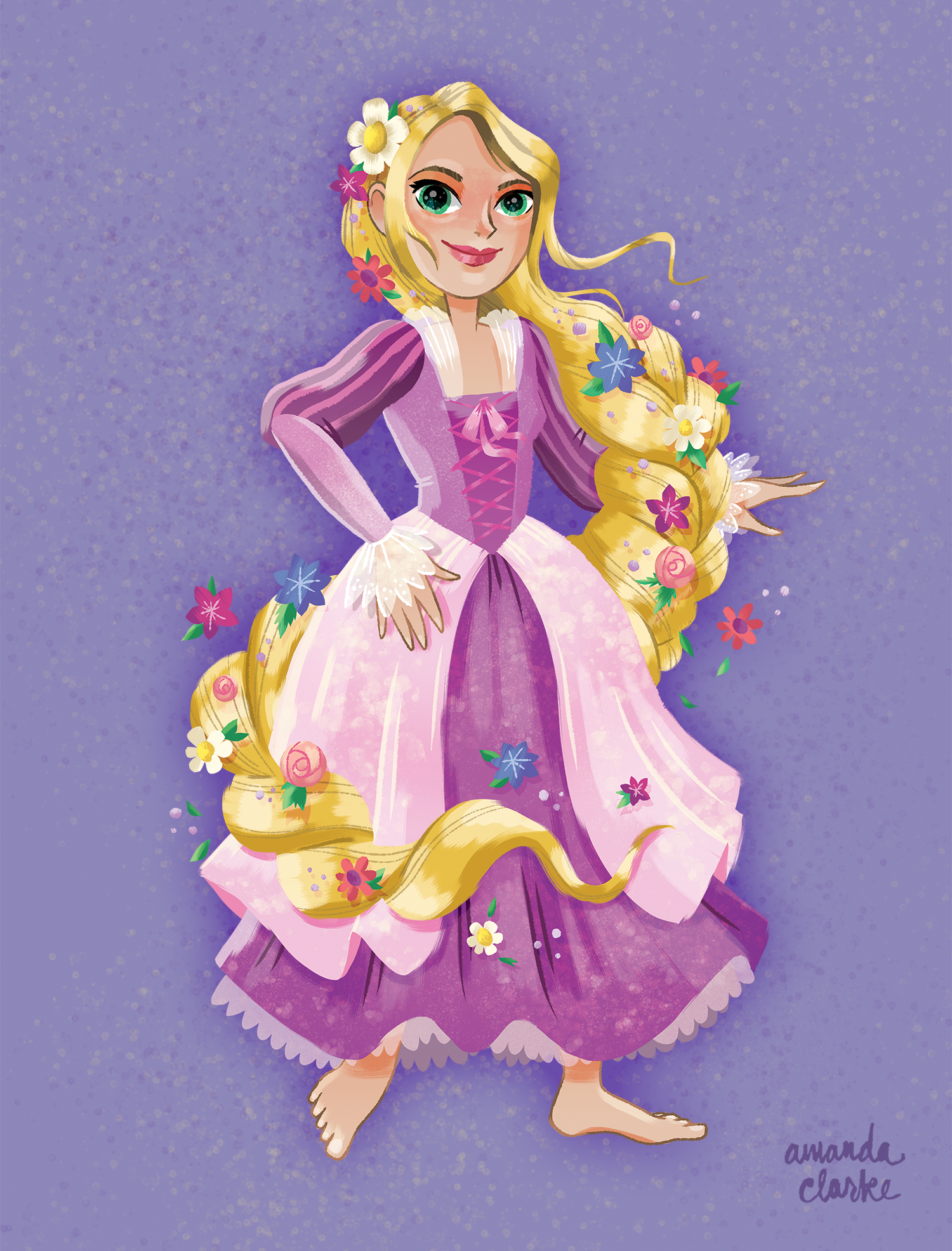 Rapunzel character concept for Hasbro's Disney Dreamers line.