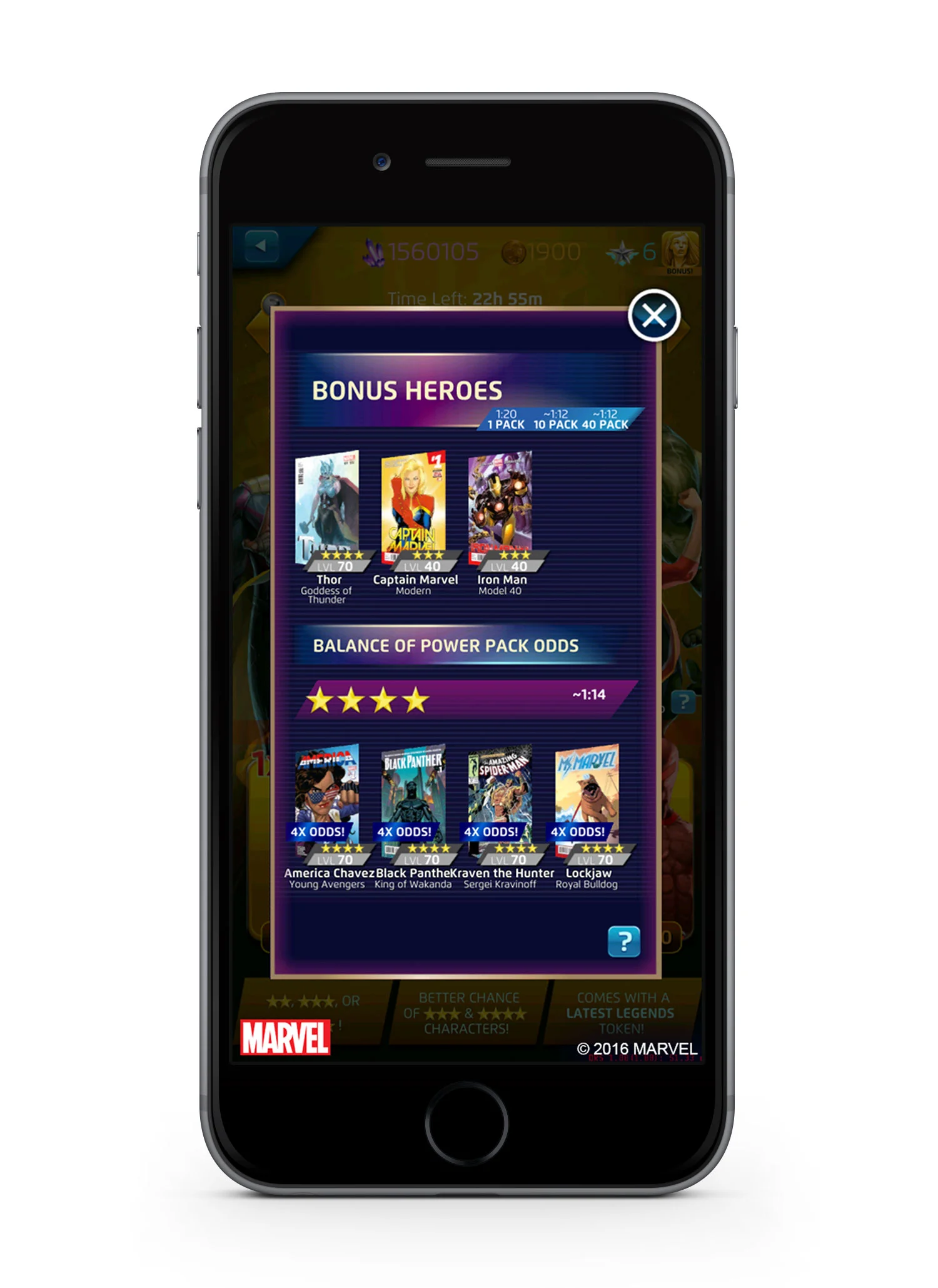 Wires and final in-game art: Bonus Heroes. Marvel logo and copyright not part of final artwork.