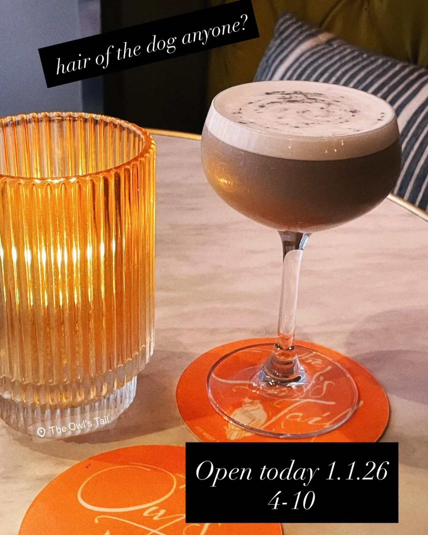 Happy New Year UWS!!!! We&rsquo;ll be open for a bit tonight to help you shake off the cobwebs! Cheers to a joyful 2026!
.
.
.
#cheers #craftcocktails #nyccocktails #uws #owlstail