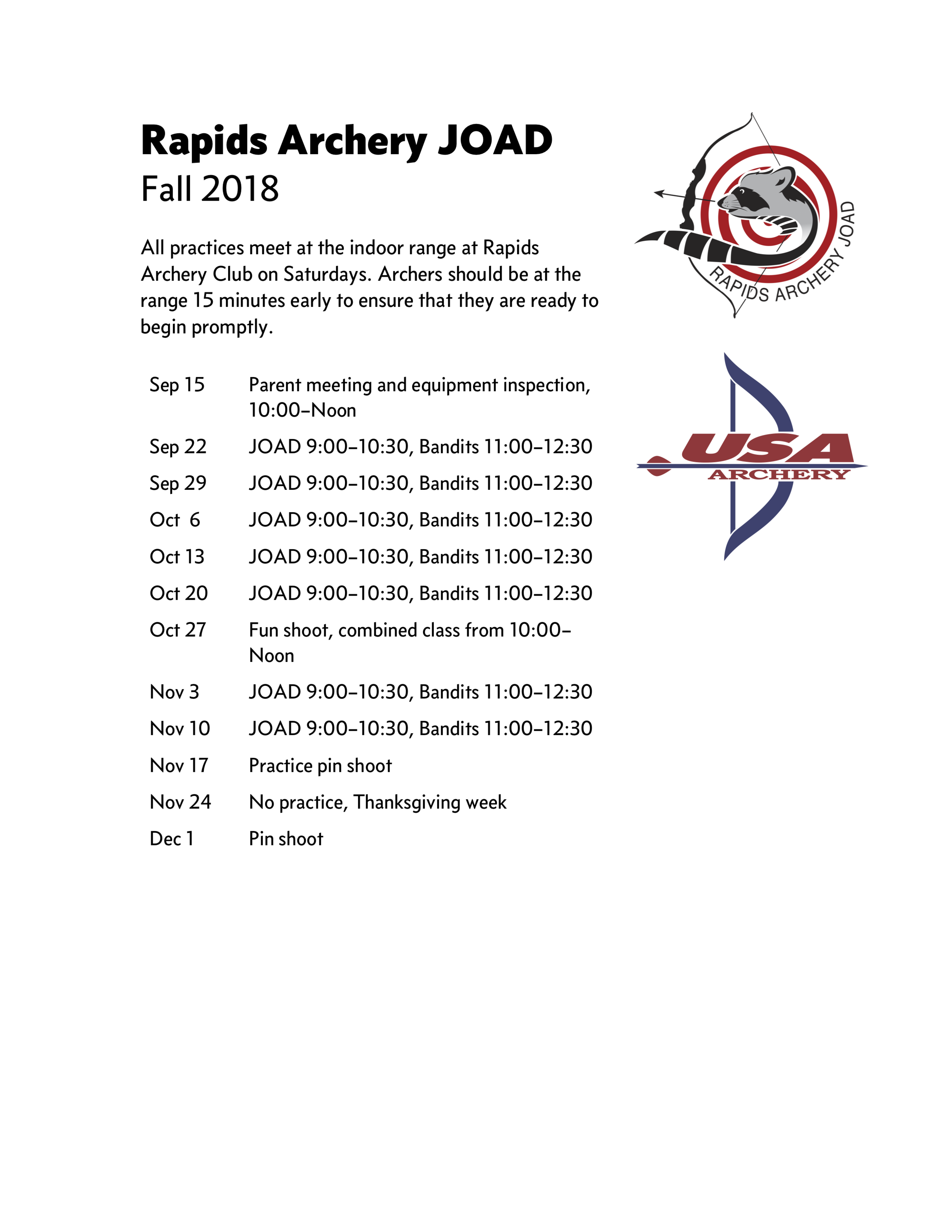 Rapids Archery JOAD