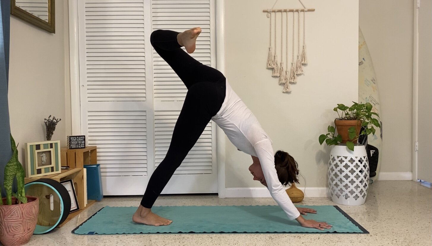 Downward Facing Dog Split — Black Sand Yoga