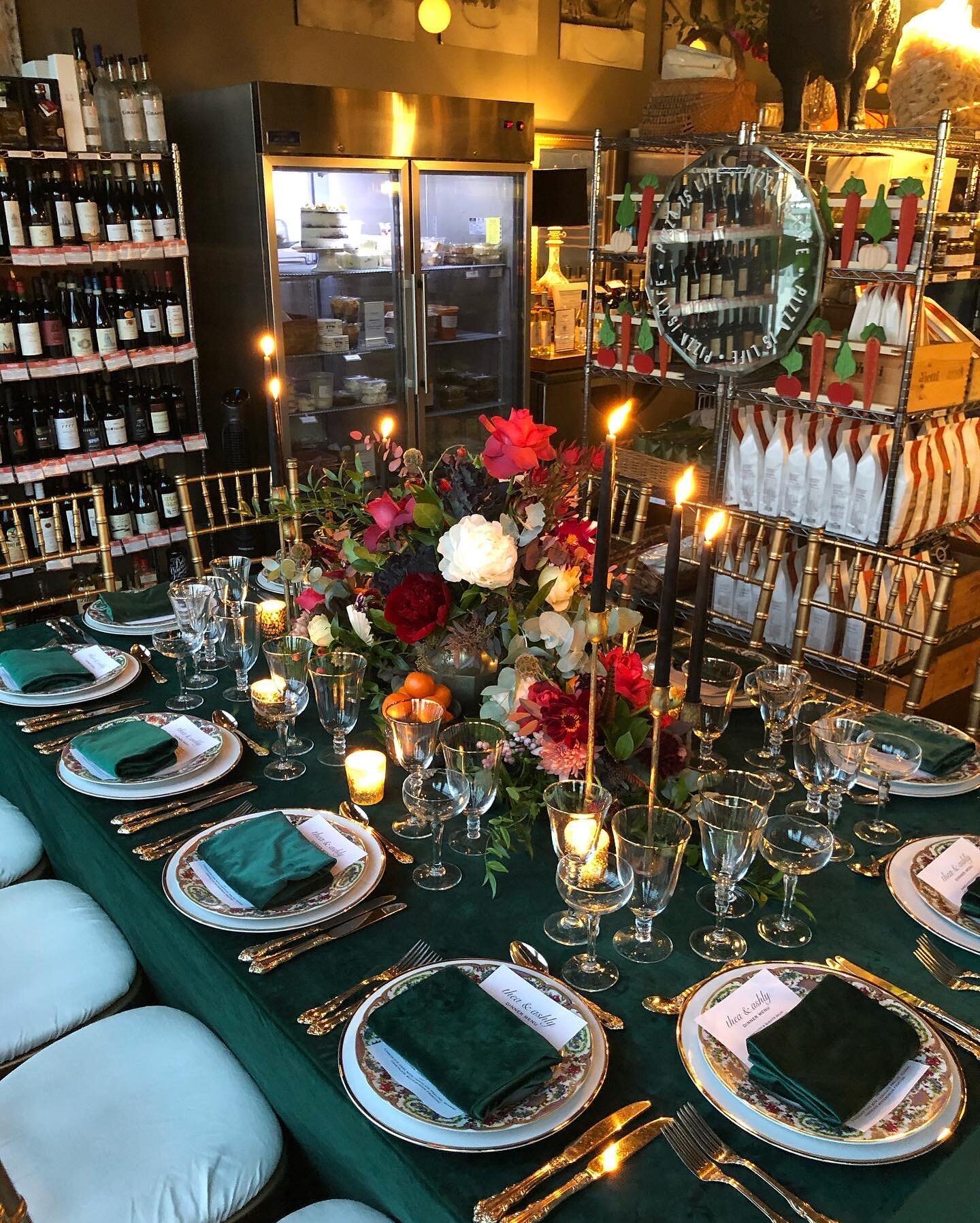 Did someone say @pisolinoitalianmarket DINNER PARTY?  Yes(!) we privatize the market for dinner parties!  From casual to formal, we customize everything from menus to decor.  Shown here is seating for 12. Max is 16.  Inquire within for your next cele