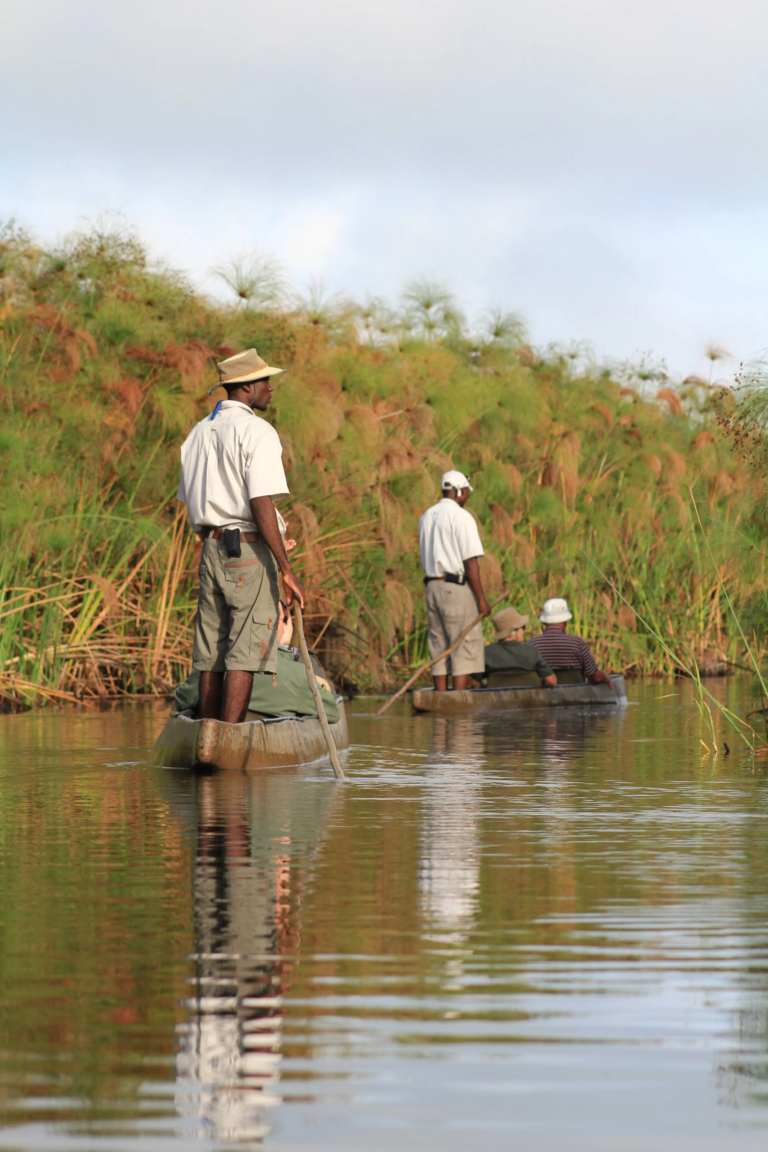  Welcome to one of those places that everyone should explore at least once in a lifetime. The liquid landscapes and their aquatic animals, the elephants that cross the shallow water while you sit in silence in your canoe, the grumpy hippos, the leopa