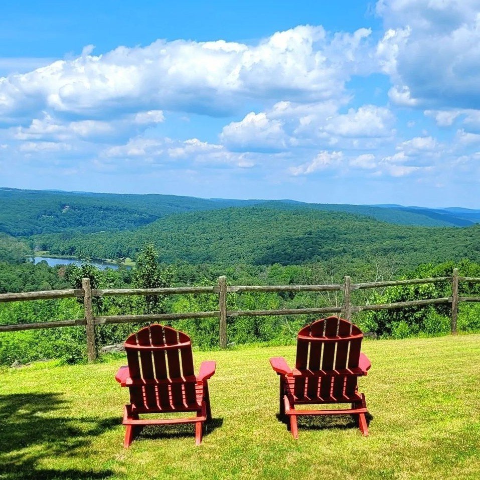 🌲 Pinnacle Lodge #NarrowsburgNY is perched atop the mountains rising from the upper Delaware River valley with a 30-mile view. ⁠⛰️⁠
⁠
🔨 This rustic home, custom built by local craftsmen, offers peace &amp; tranquility. ⁠
⁠
@pinnacle_narrowsburg⁠ is