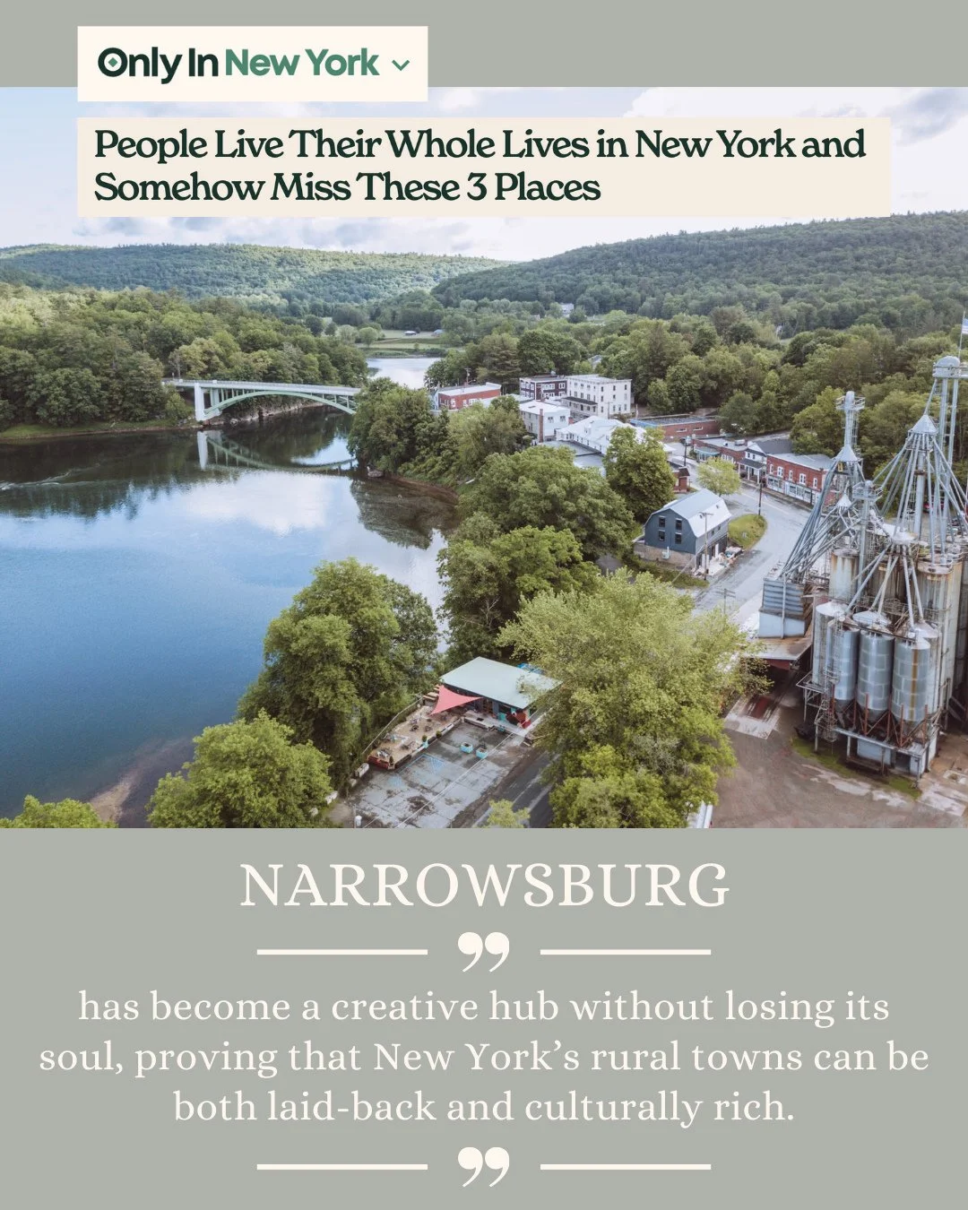 🎉 Start 2026 with a little hometown pride!⁠
Huge thanks to @onlyin.newyork⁠ for featuring @narrowsburgny in their article &ldquo;People Live Their Whole Lives in New York and Somehow Miss These 3 Places.&rdquo; They call our river town a creative hu