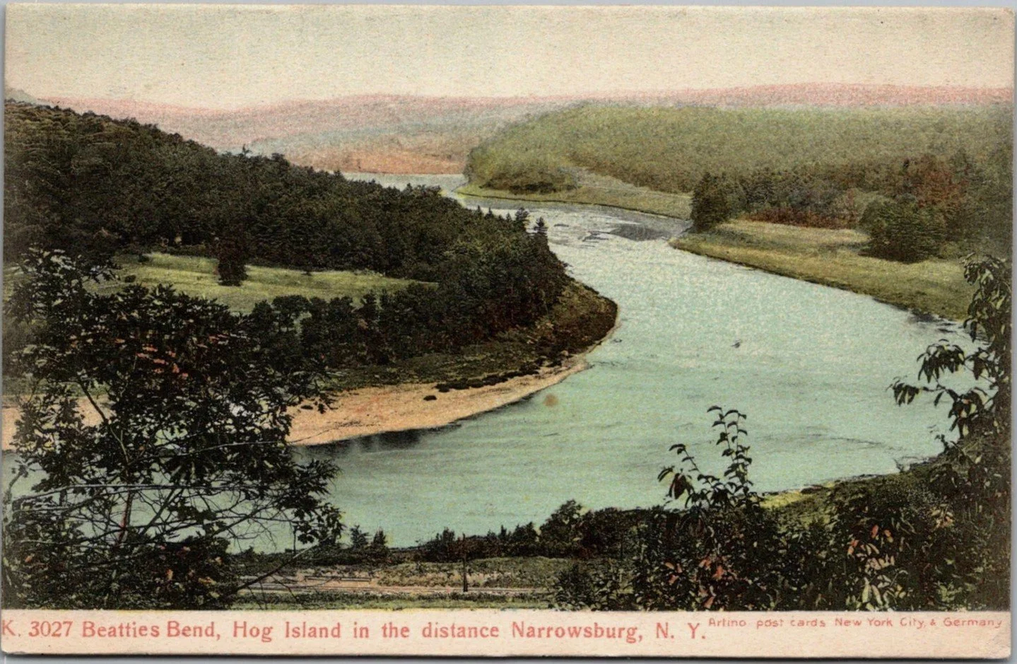 📸 Historic Postcard Mystery: Beatties Bend, 1907⁠
⁠
Here&rsquo;s a vintage postcard showing a sharp bend in the Delaware River near Narrowsburg &mdash; not the Big Eddy bend we all know, but another curve in the river with train tracks along the nea